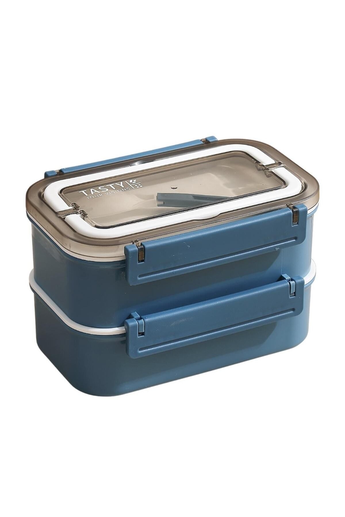 Vagonlife Bento 1600ml Lunchbox Yeni Koleksiyon 2 Katlı 4 Bölmeli Çelik Sefer Tası Yemek Kutusu