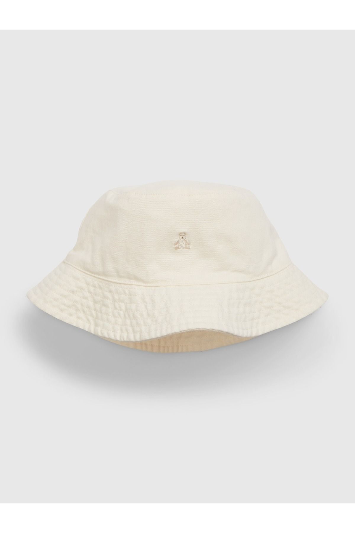 GAP Bebek Beyaz %100 Organik Pamuk Brannan Bear Işlemeli Bucket Şapkası
