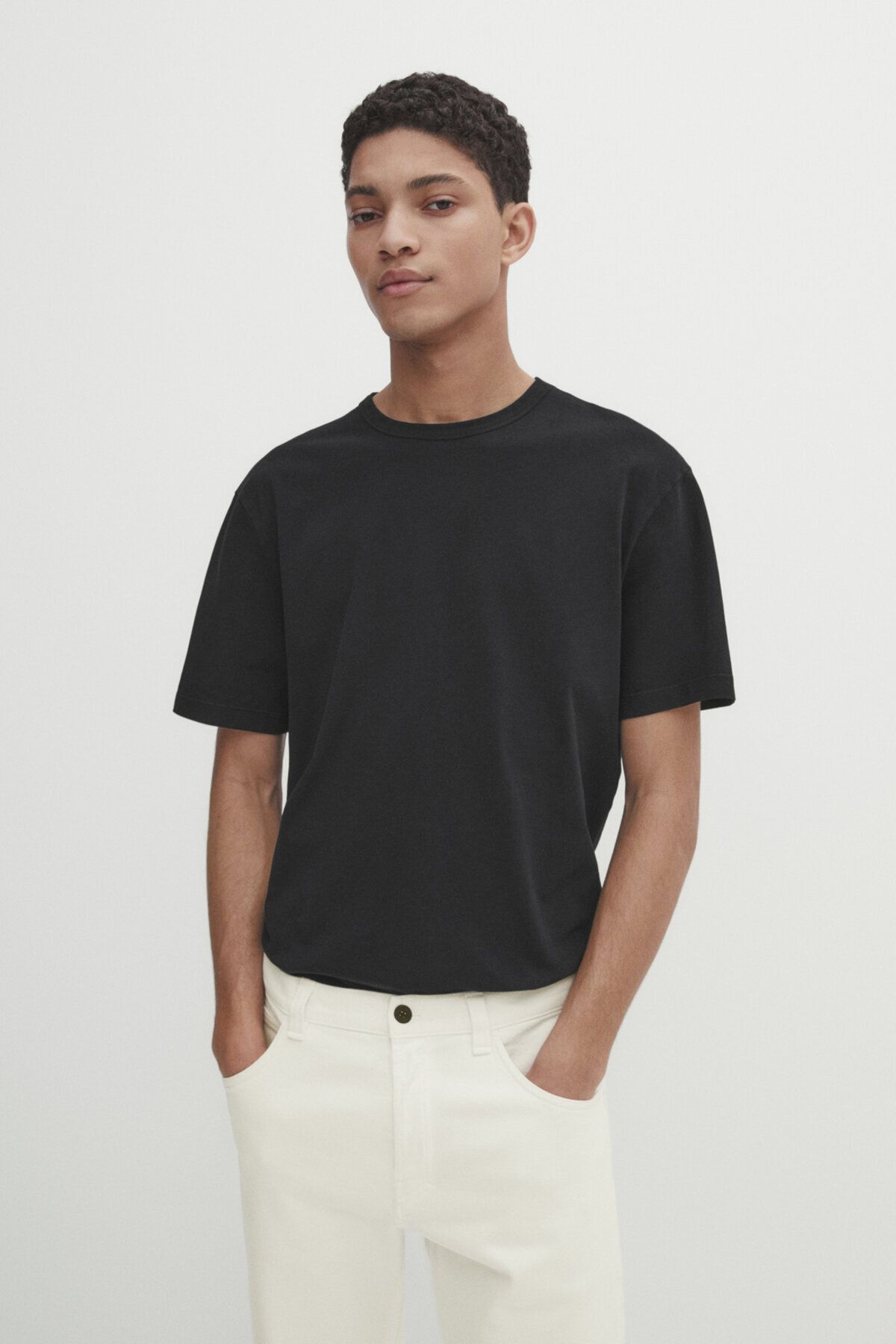 Massimo Dutti Kısa kollu soluk efektli t-shirt