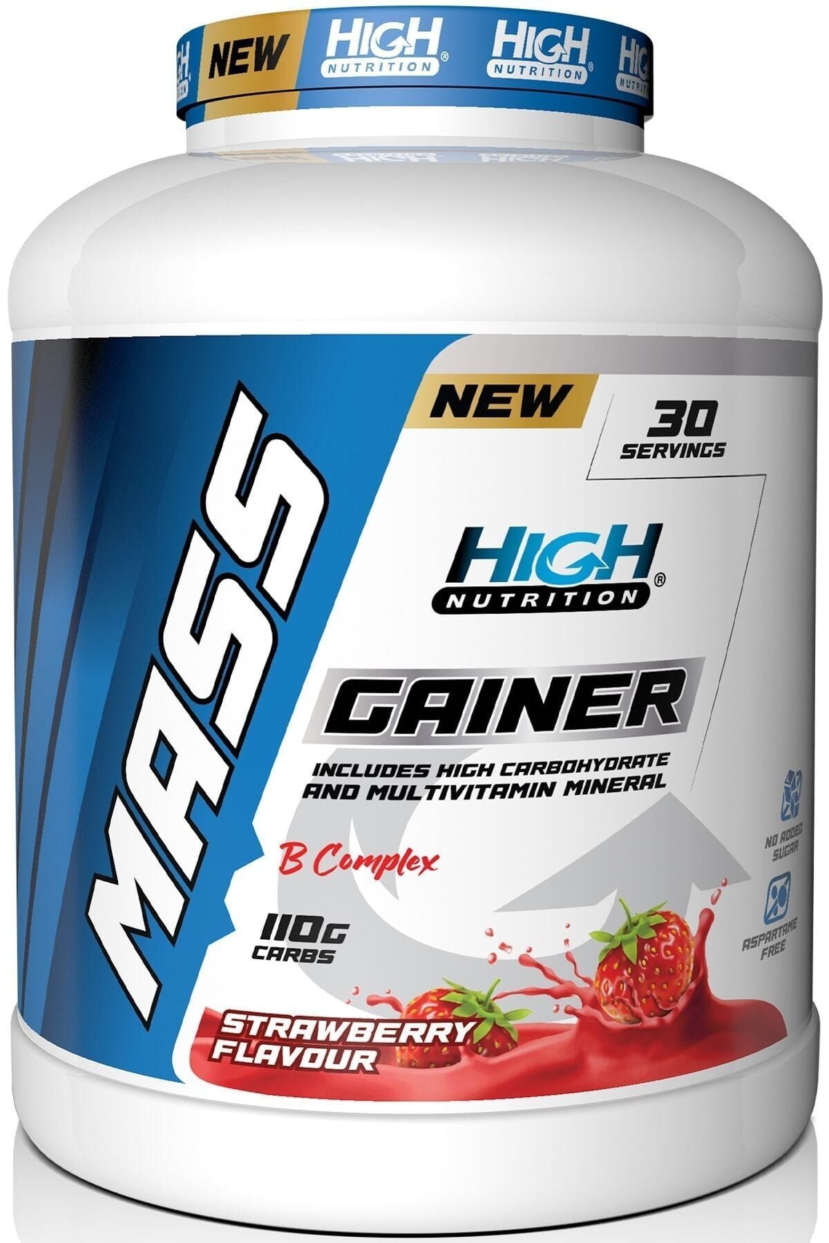 High Nutrition Mass Gainer 3600 Gr Çilek Aromalı Kilo Almaya Yardımcı Hacim Kütle Kas Artırma Karbonhidrat Tozu