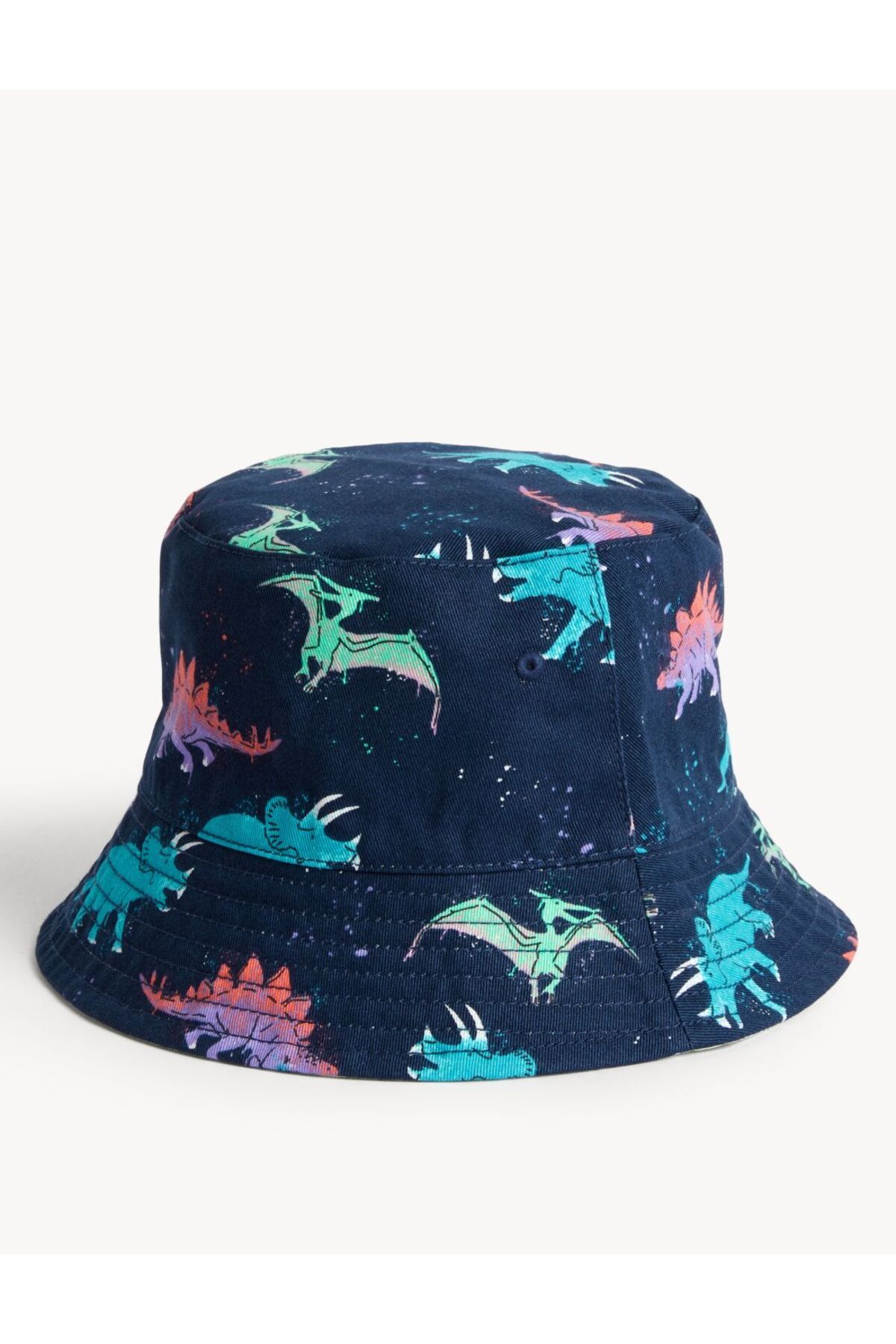 Marks & Spencer Saf Pamuklu Dinozor Desenli Bucket Şapka (1-13 Yaş)