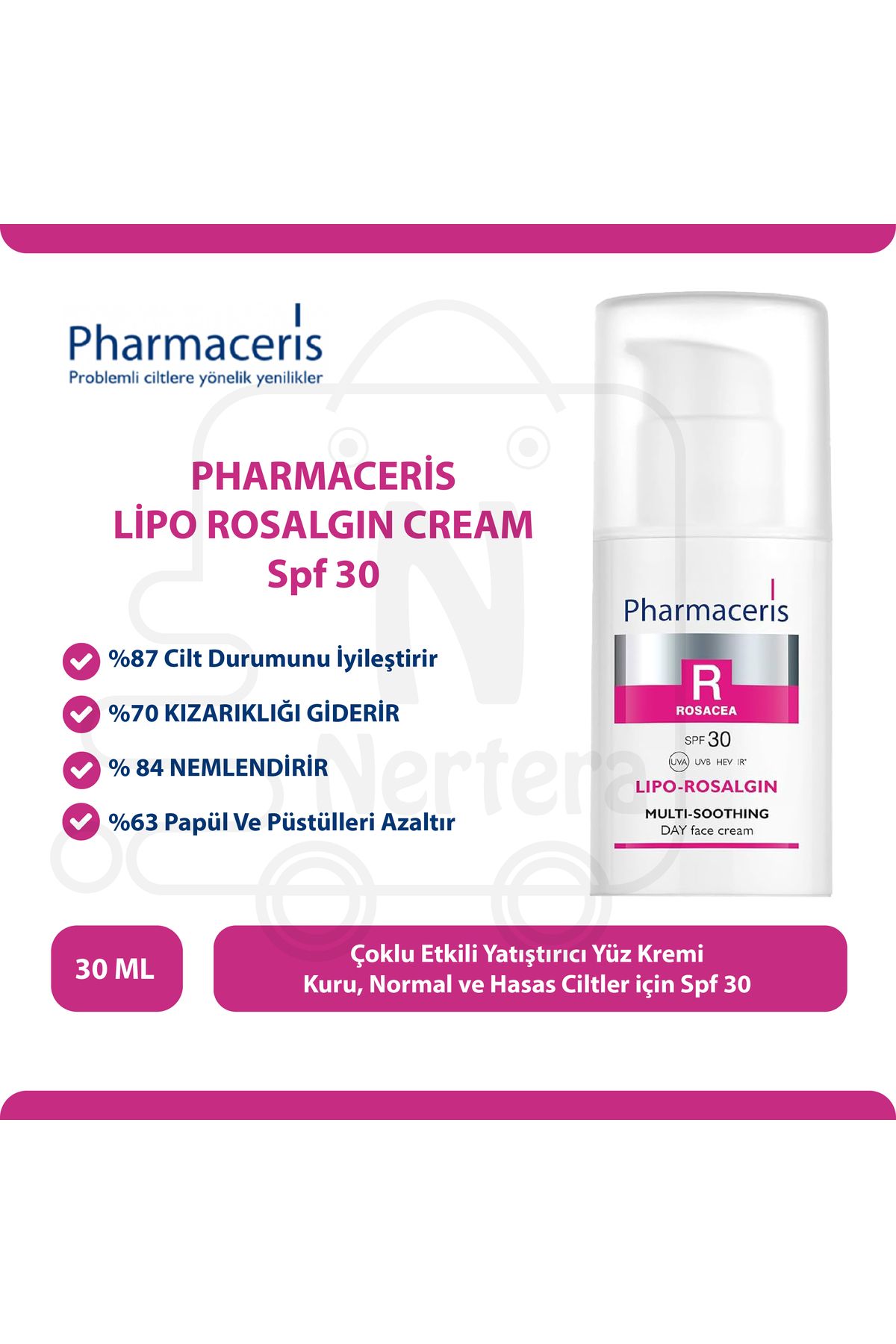 Pharmaceris Lipo Rosalgin Cream For Dry Skin 30 ml Kuru Ciltler Için Yatıştırıcı Krem Spf30