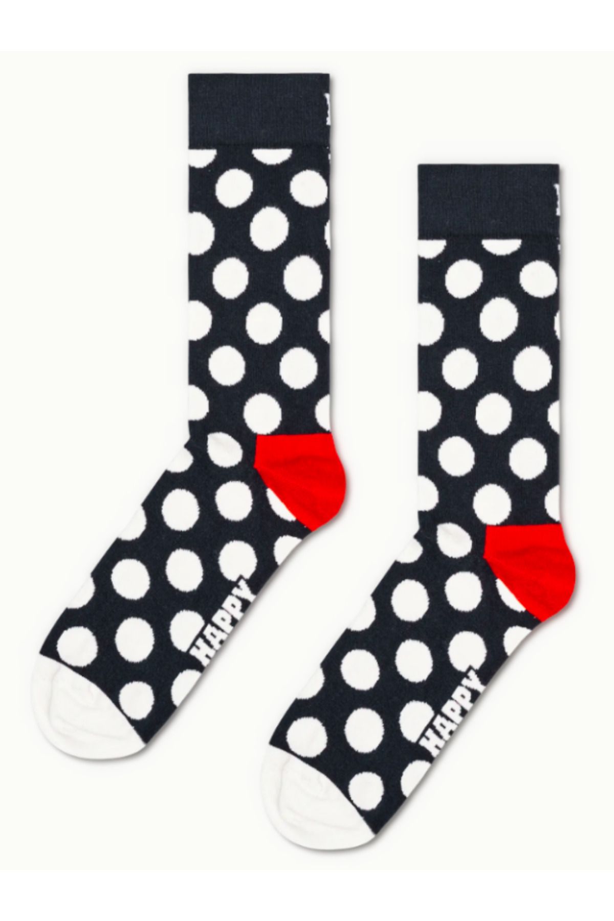 Happy Socks İthal Özel Seri Unisex Black White Big Dots Sock Happy Socks Renkli Soket Çorap Dikişsiz