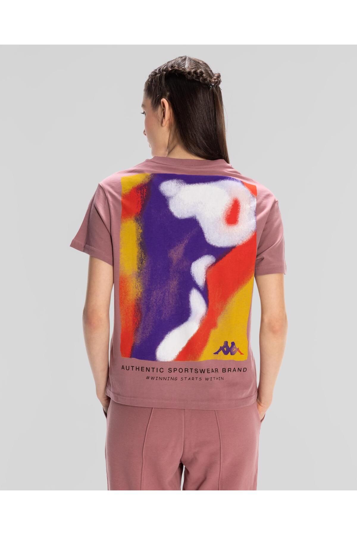 Kappa Authentic Shoshanna T-shirt Kadın Gül Kurusu Regular Fit Tişört