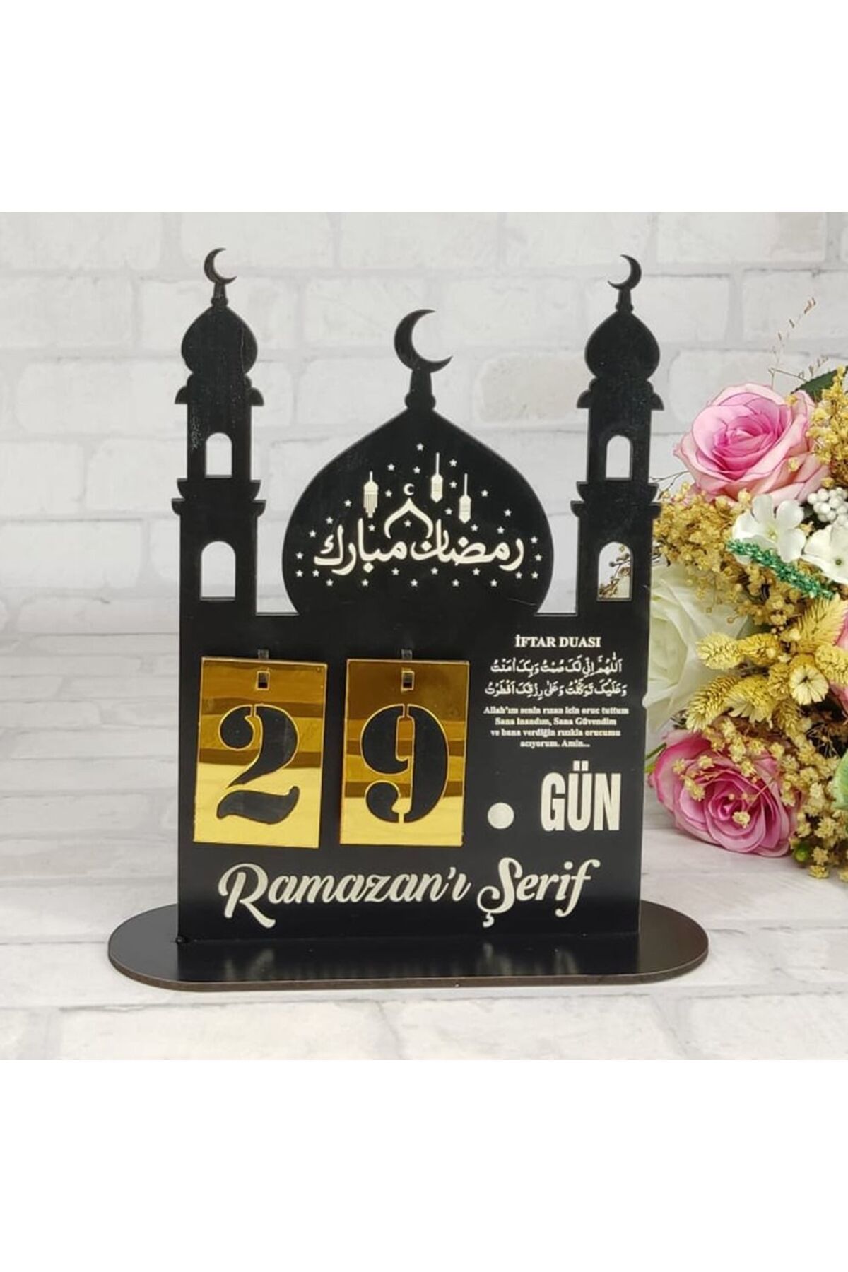 İkranur Masaüstü Ramazan Süsü,Oruç Dualı,Ramazan Takvimi Cami Model(20*24cm195gr)