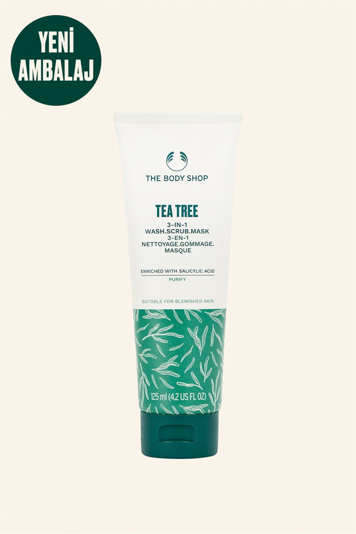 THE BODY SHOP Çay Ağacı Tea Tree 3'ü 1 Arada Temizleyici Scrub Maske 125 ml