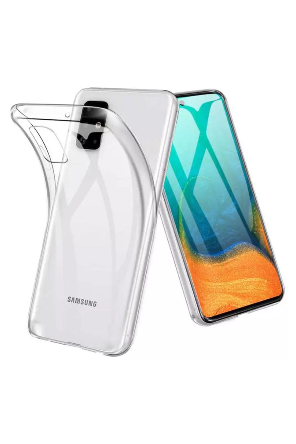 Nettech Samsung Galaxy A21 Uyumlu Tıpalı Şeffaf Seri Arka Koruma Kılıf