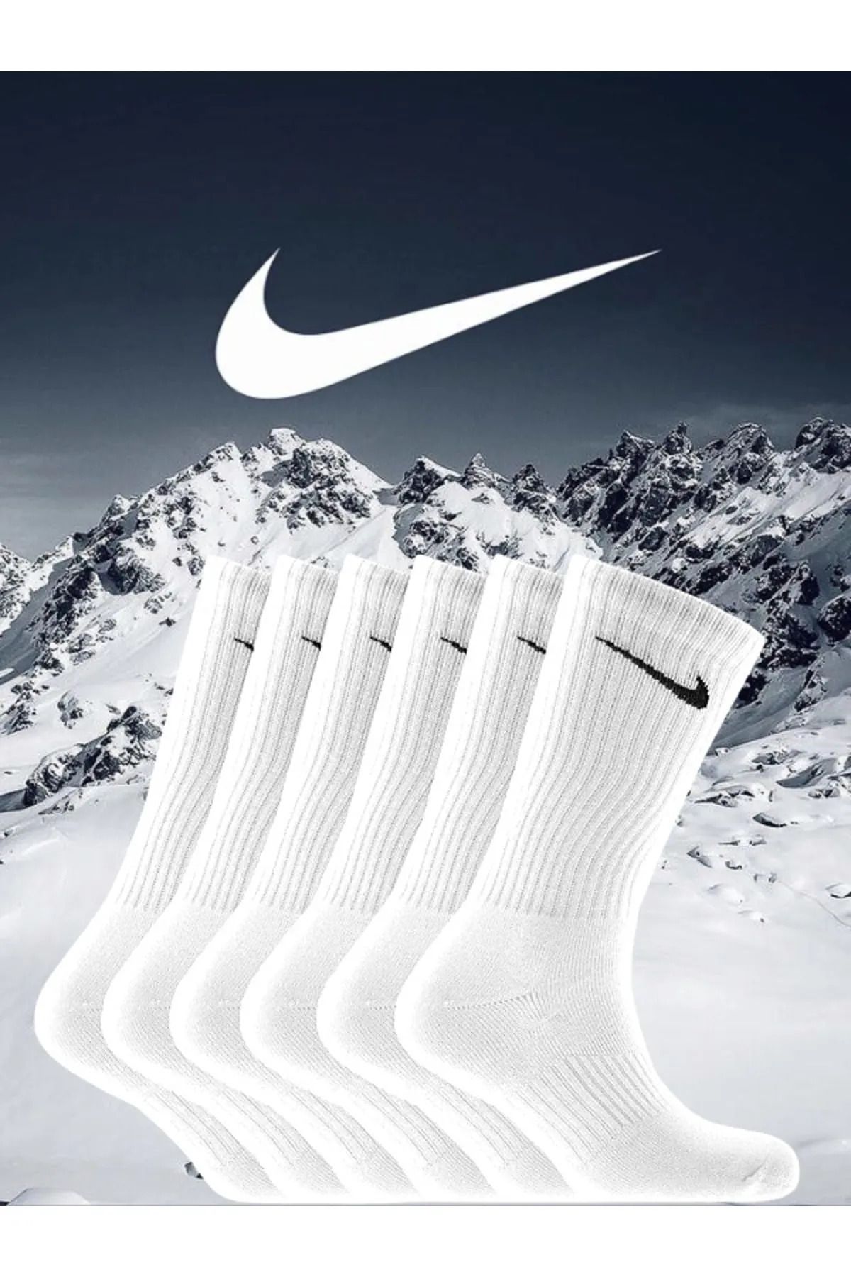 Socks Sirius 6 Çift Fitilli Penye Kumaş Antrenman Spor Beyaz Futbol Maç Halı Saha Koşu Çorap Seti