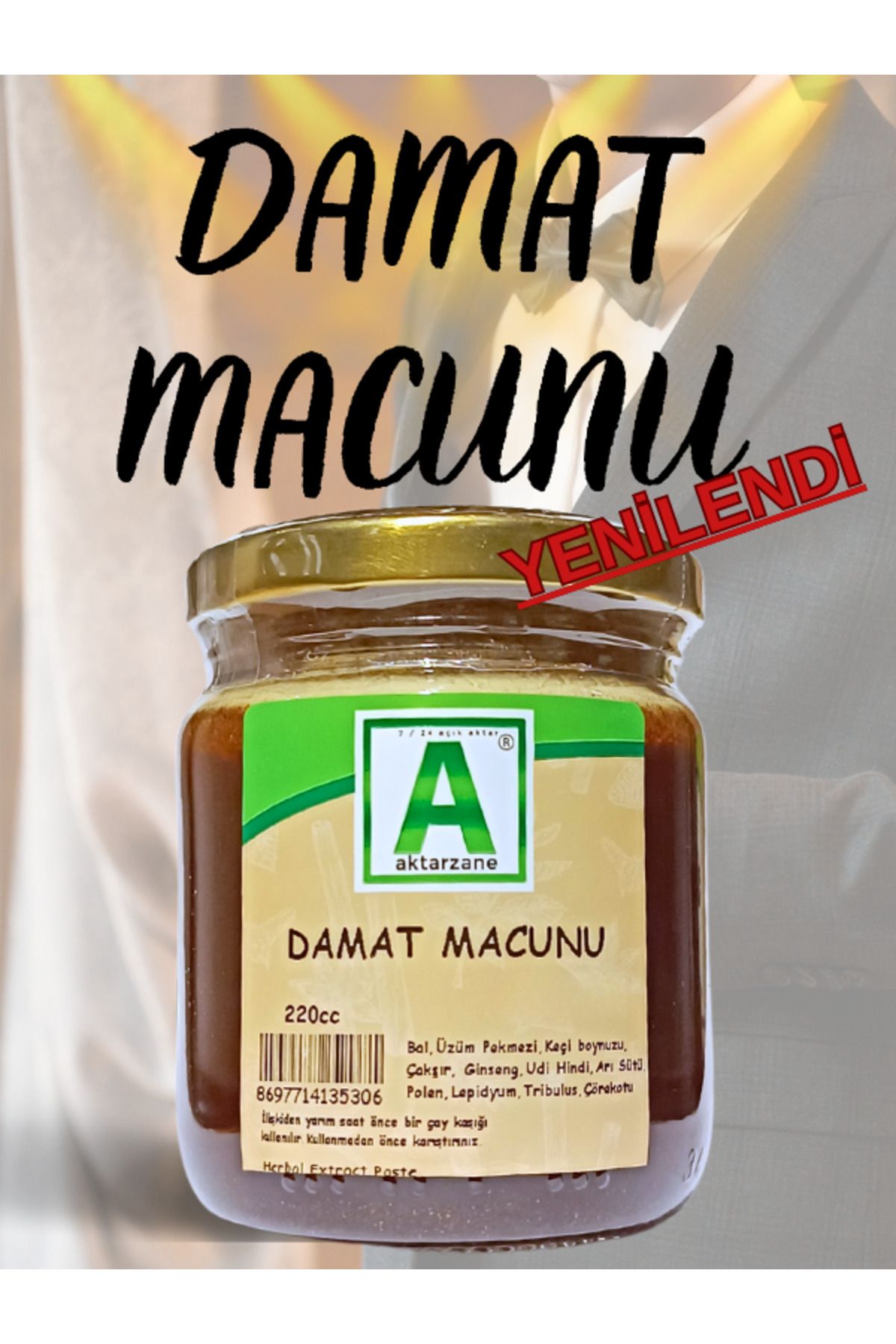 Aktarzane Damat Macunu Enerji Macunu Çeyizlik Damat Bohçası 190cc Doğal Içerik Gizli Kargo