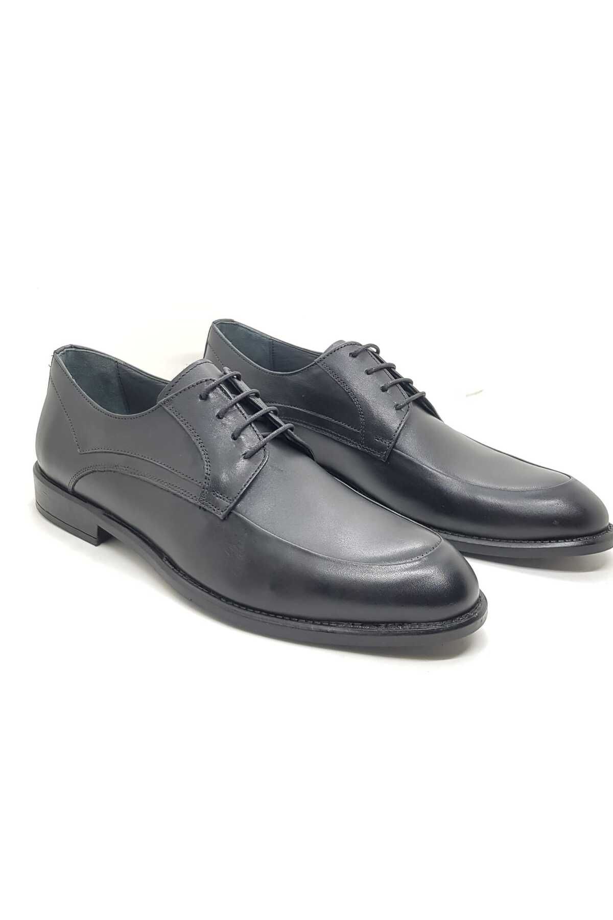 Neco siyah kauçuk taban klasik ayakkabı hakiki deri