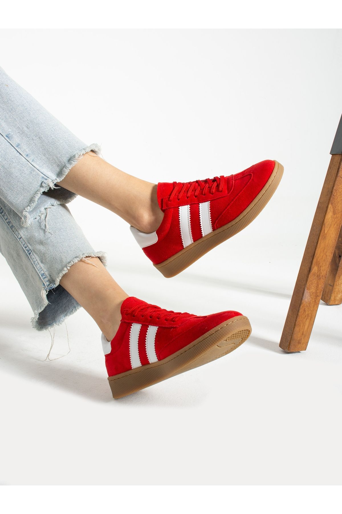 Alemdar Shoes Kırmızı-Beyaz Kadın Sneakers