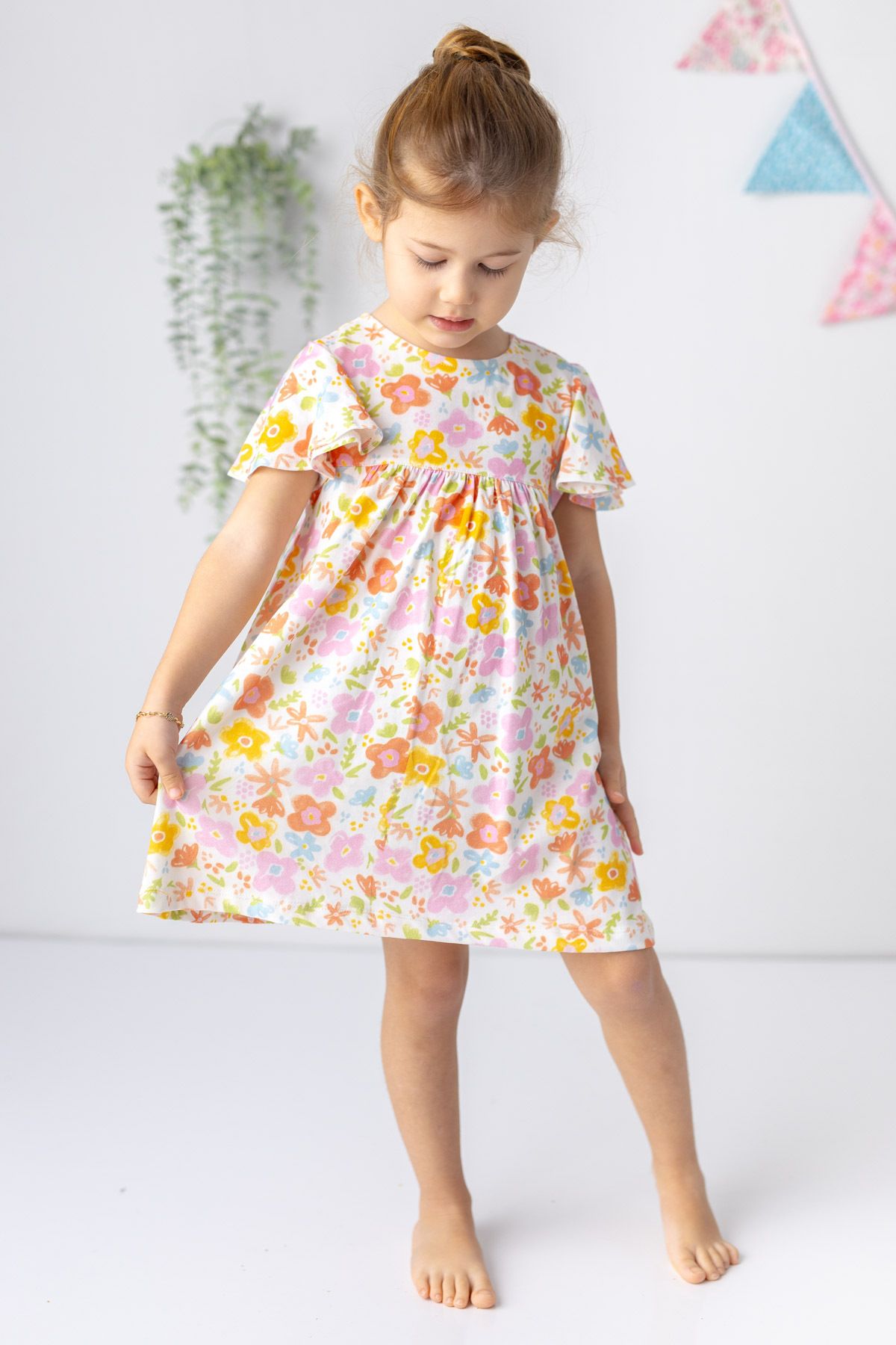 Zeyland Kız Çocuk Çiçek Desenli Elbise
