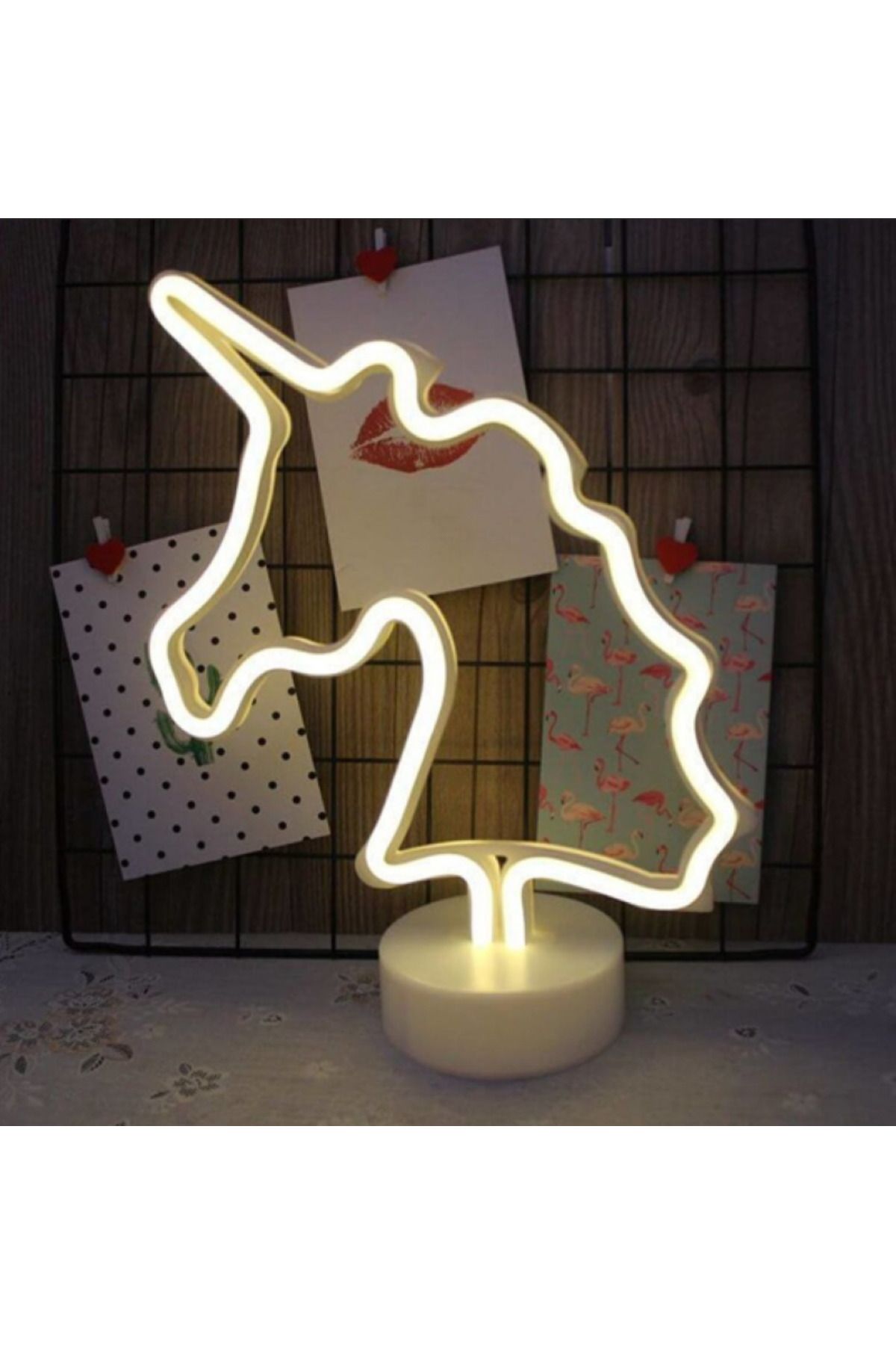 CAVAŞ sun hat Büyük Boy Usb'li Unicorn Neon Led Işıklı Masa Ve Gece Lambası Dekoratif Aydınlatma