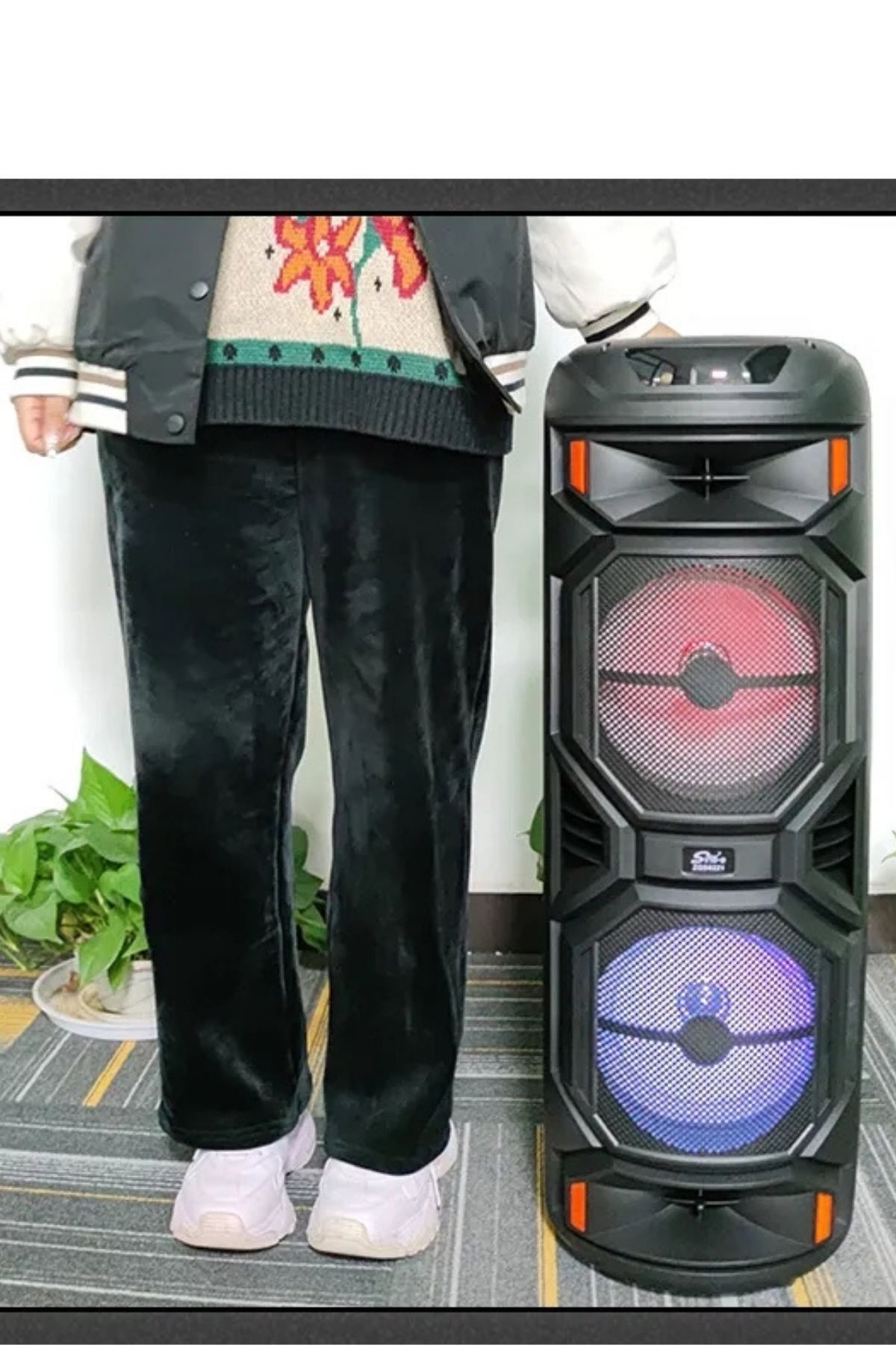 Mila Işıklı Büyük Boy Party Box Bluetooth Hoparlör Taşınabilir Şarjlı Ses Sistemi RADYOLU Karaoke Mic