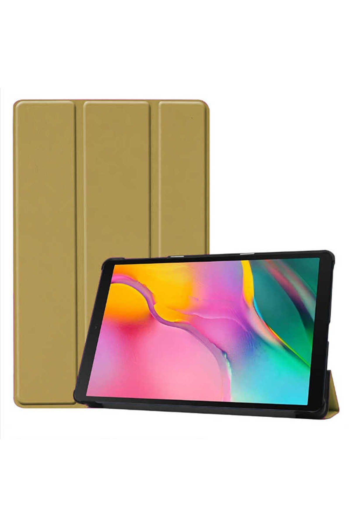 hzraksesuar Galaxy Tab A 8.0 (2019) T290  hzraksesuar Smart Cover Standlı 1-1 Kılıf-Gold
