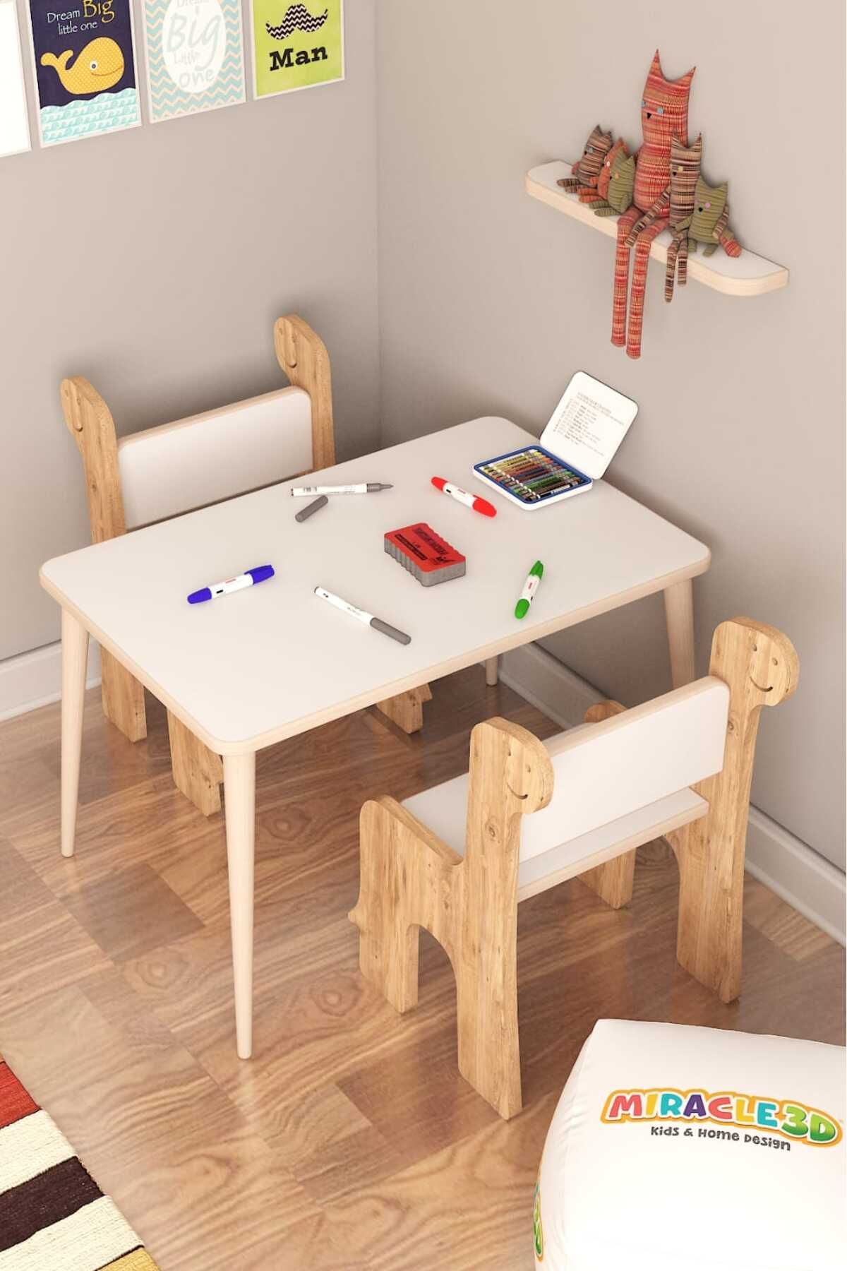 MİRACLE 3D Çocuk Çalışma Masası Ve Sandalye, Aktivite Masası