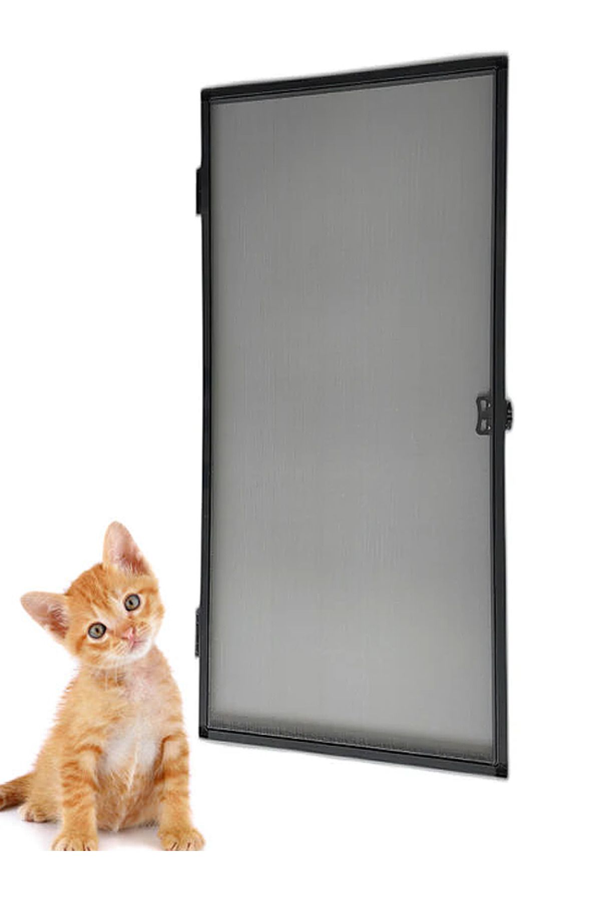 Kamataş Menteşeli Yırtılmaz Kapı Kedi Sinekliği (PET TÜL) Antrasit 90x210 Cm. Özel Ölçü Verebilirsiniz.