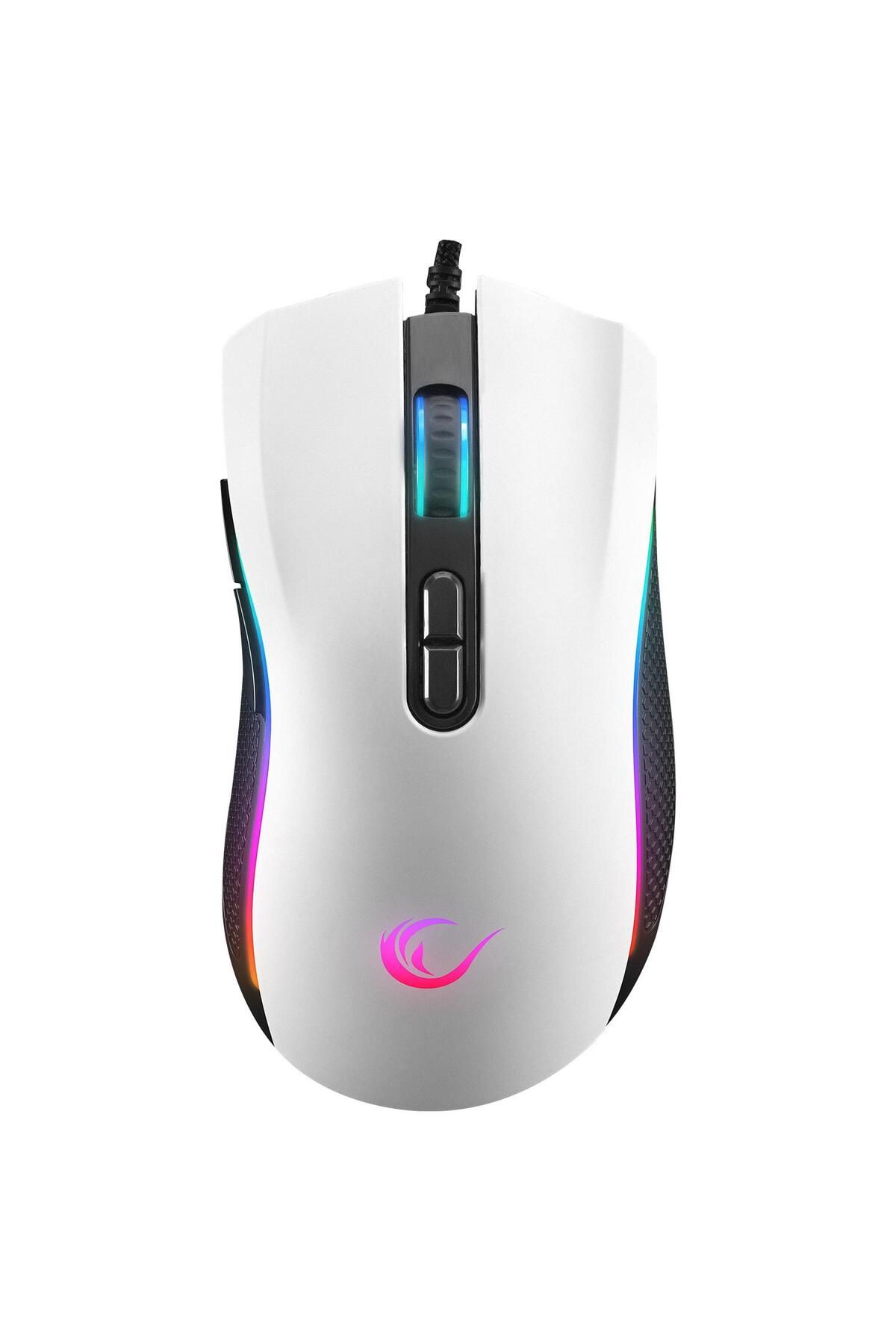 Rampage Smx-r44 Makrolu Beyaz 6400dpi Rgb Ledli Gaming Oyuncu Mouse