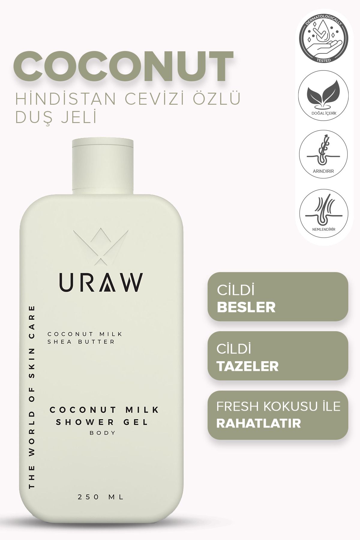 Uraw Coconut Duş Jeli ( Derinlemesine Arındırıcı Ve Canlandırıcı Duş Jeli ) ( 250 ml )