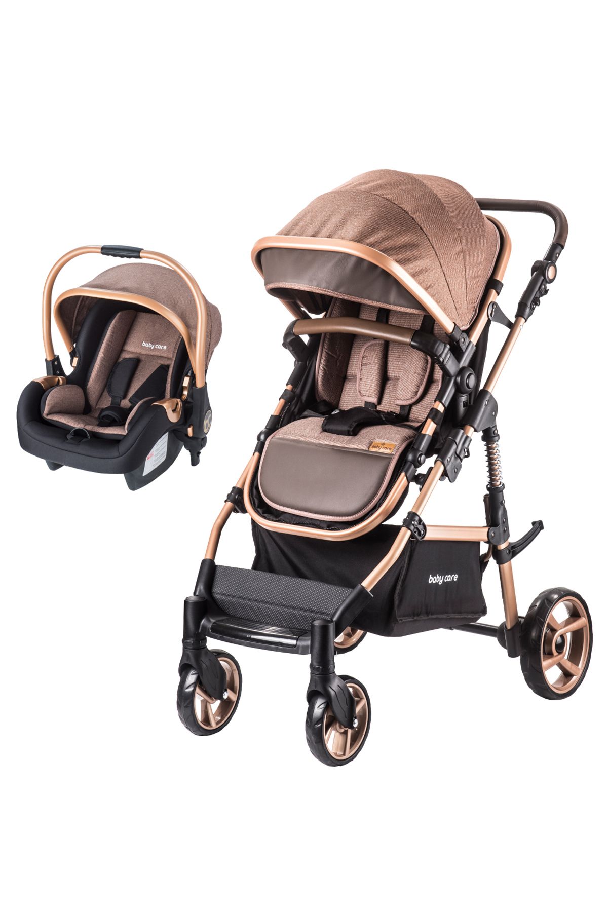 Baby Care Babycare Bora Cross Travel Sistem Bebek Arabası Gold Kahverengi