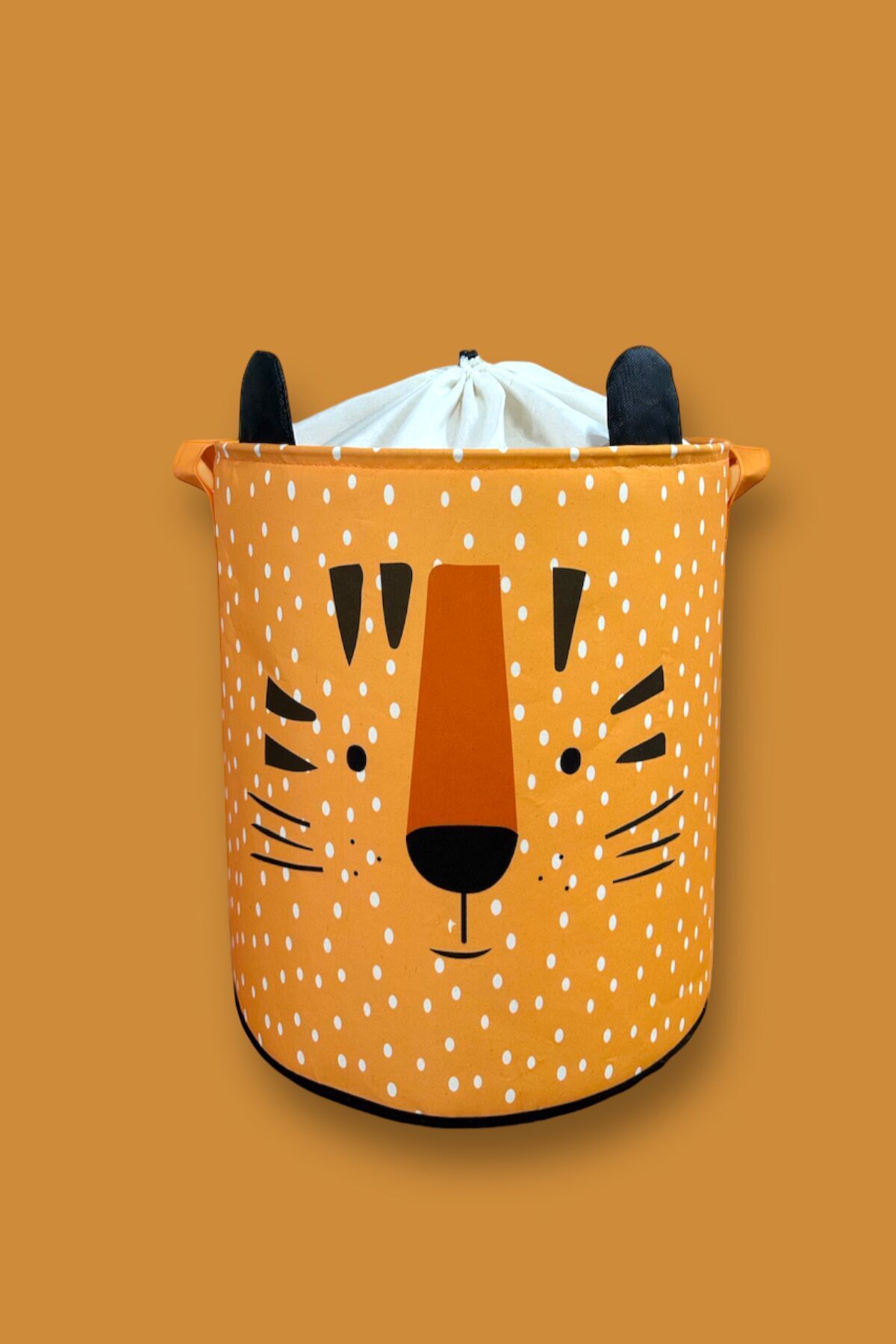 PRENDİ HOME Tiger Tasarımlı Ağzı Büzgülü Bebek Çocuk Odası Düzenleyici Saklama Kutusu Oyuncak Kirli Sepeti 37x40