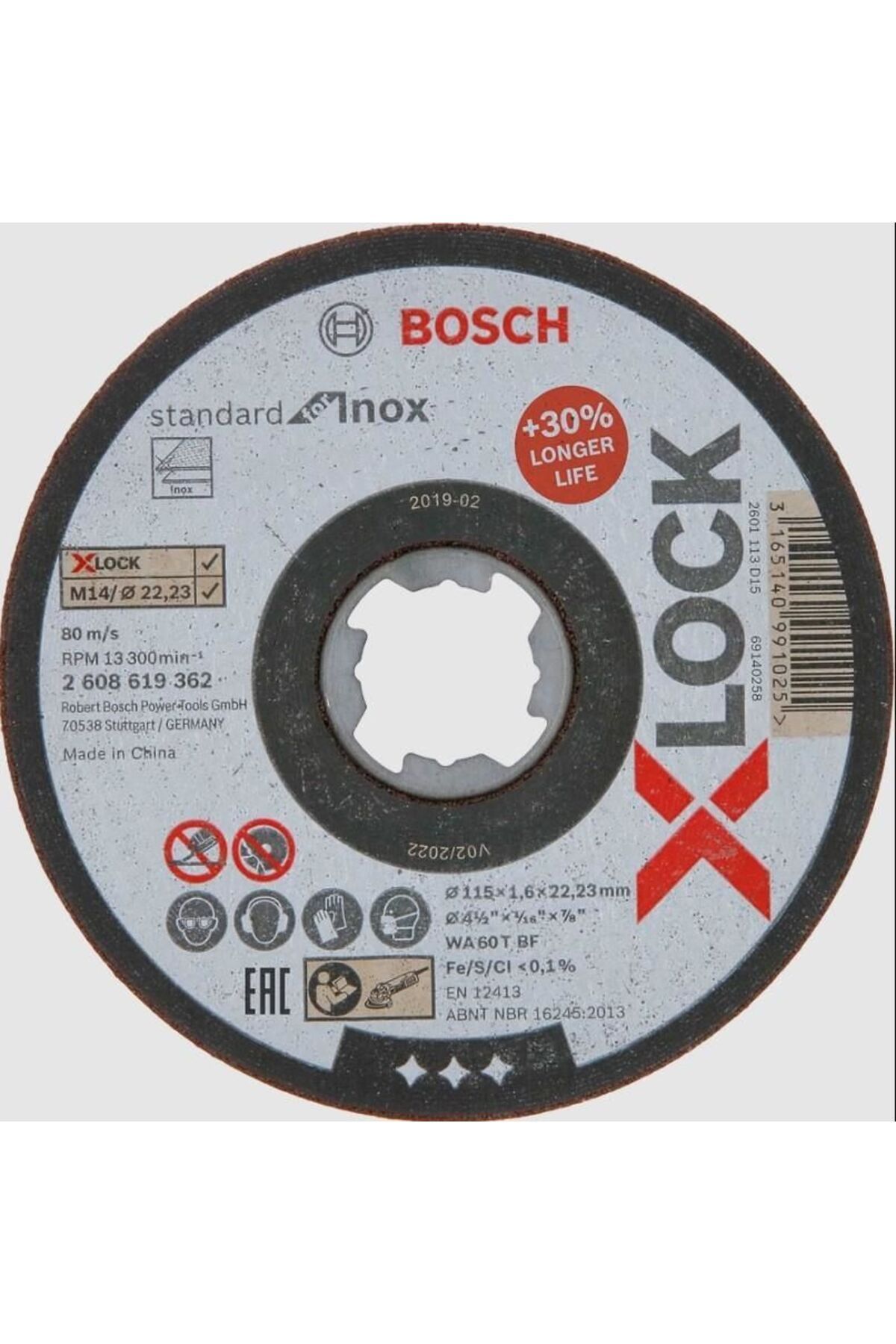Bosch Xlock İnox Kesici 115X1X22,23 Mm