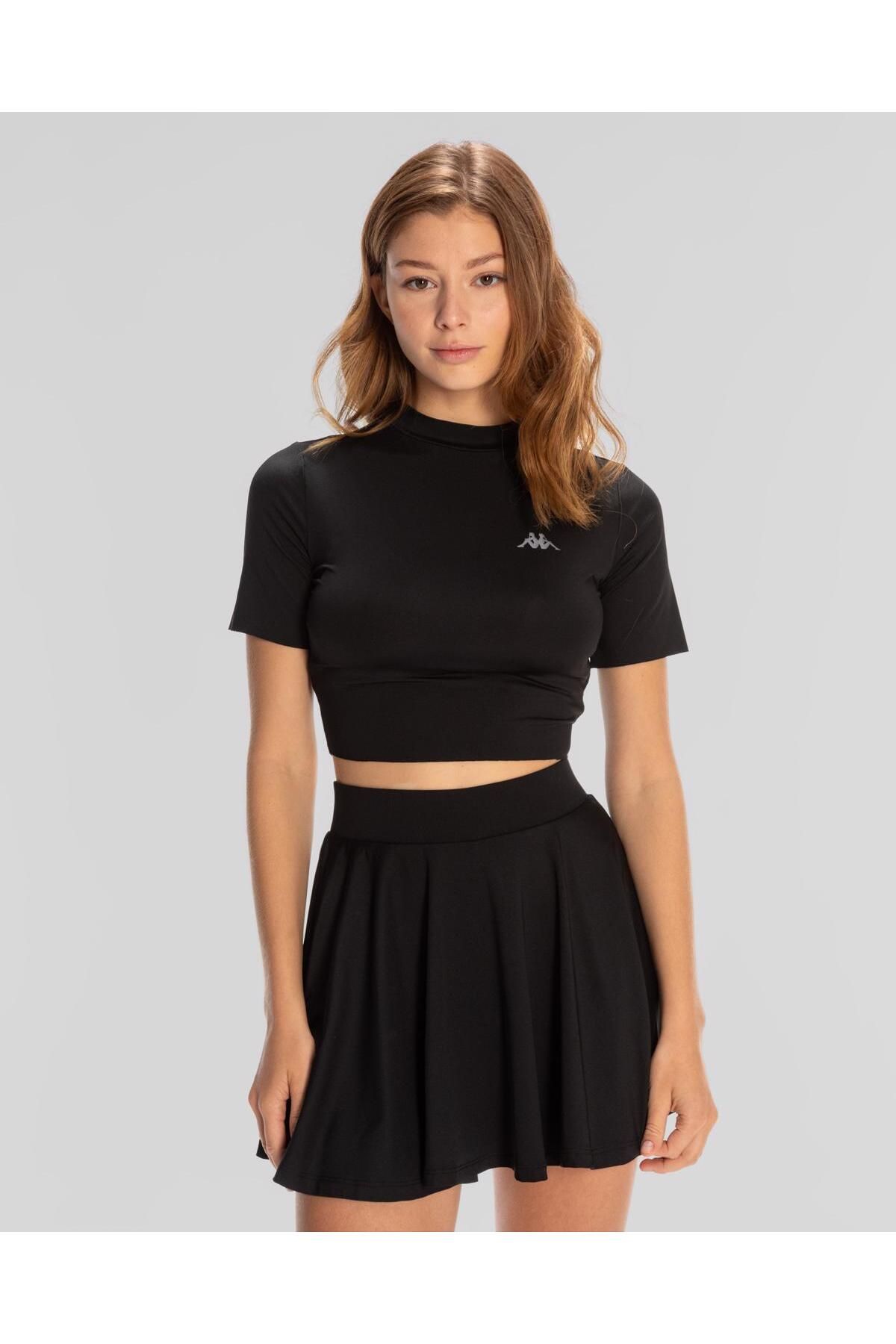 Kappa Fetsu Short Sleeve Kadın Siyah Slim Fit Tişört