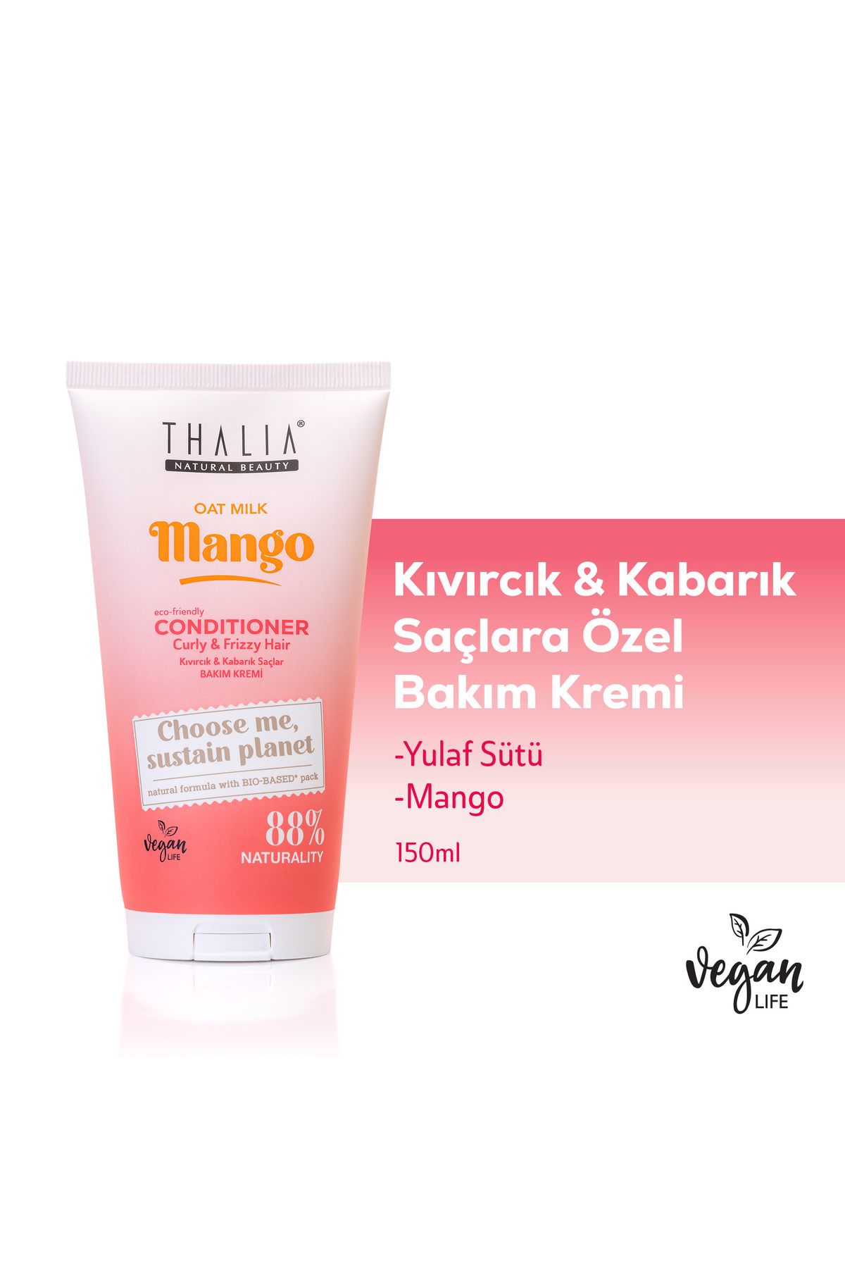 Thalia Yulaf Sütü & Mango Özlü Kıvırcık & Kabarık Saçlara Özel Bakım Kremi 250ml