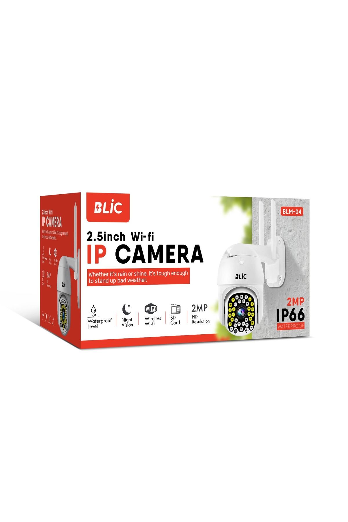 Blic 2MP HD 2.5 Inch IP66 IP Kamera Wifi Özellikli Hareket Takipli ve Gece Sensörlü Alarmlı Kamera Blm-41