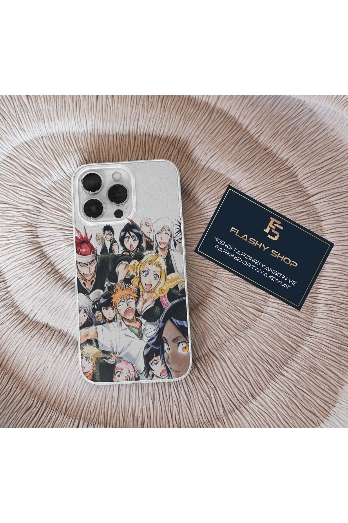 Flashy Shop Tecno Spark 10 Pro Uyumlu Bleach Anime Tüm Karakterler Tasarımlı Şeffaf Kılıf