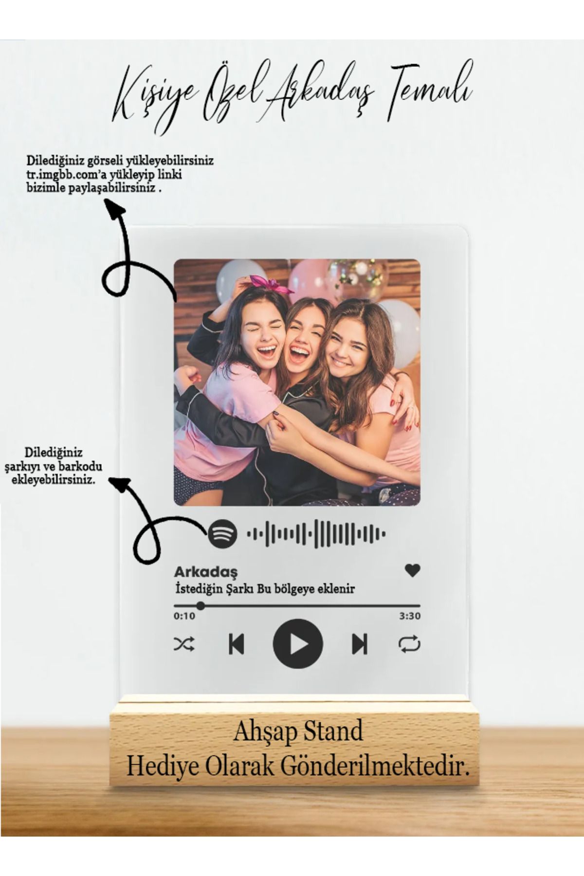 Letsbliss Ayna - Arkadaş Spotify Barkodlu Plak (13x18cm)