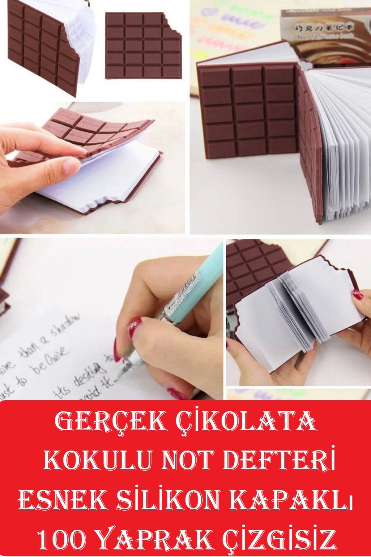 GÜZELYÜZ AVM Çikolata Kokulu Harika Not Defteri 100 Sayfa Çizgisiz Çikolatalı Defter