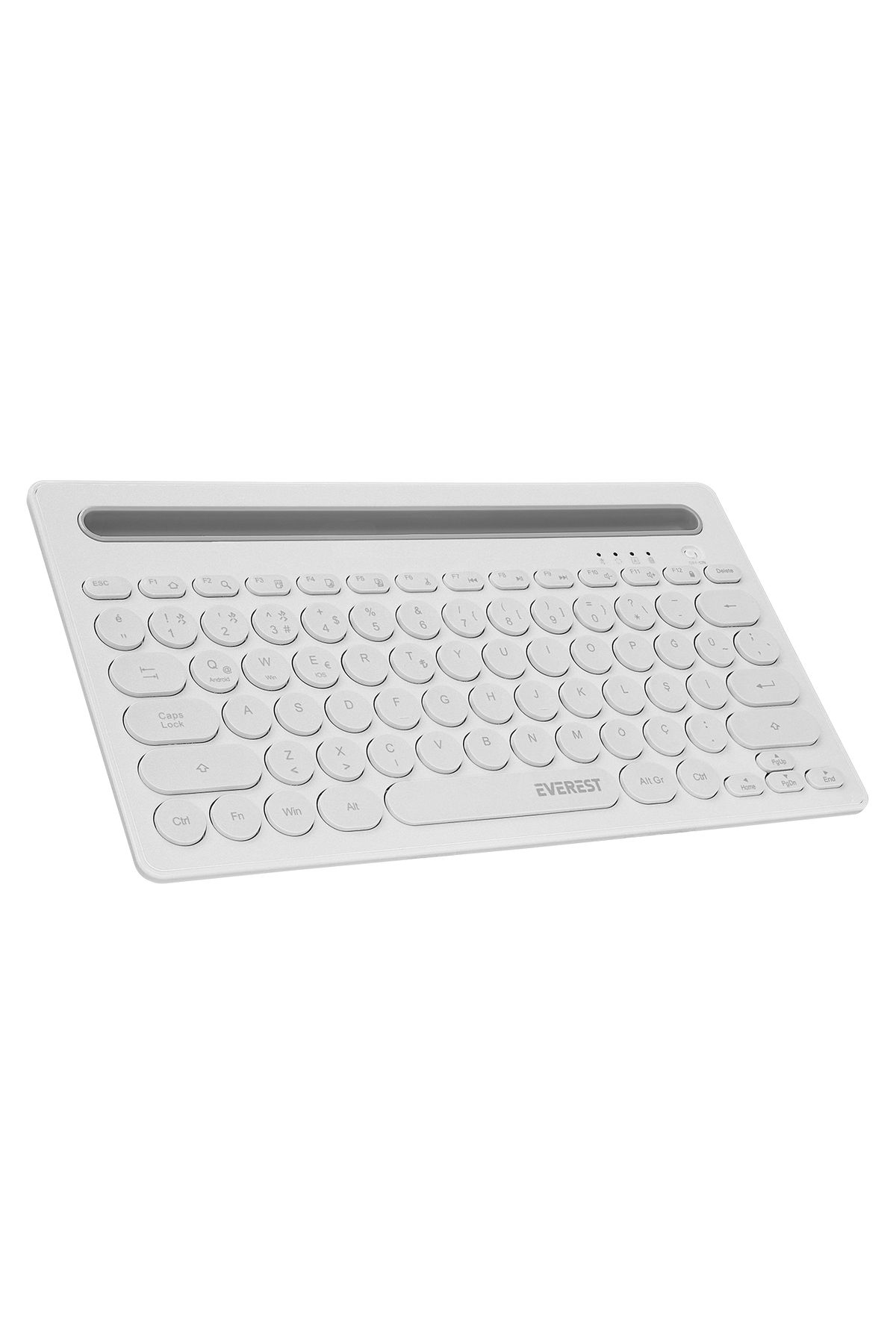 Everest KB-BT84 Beyaz/Gri Bluetooth Ultra İnce+Şarjlı Q Mac/Win/Android/Ios Uyumlu Kablosuz klavye