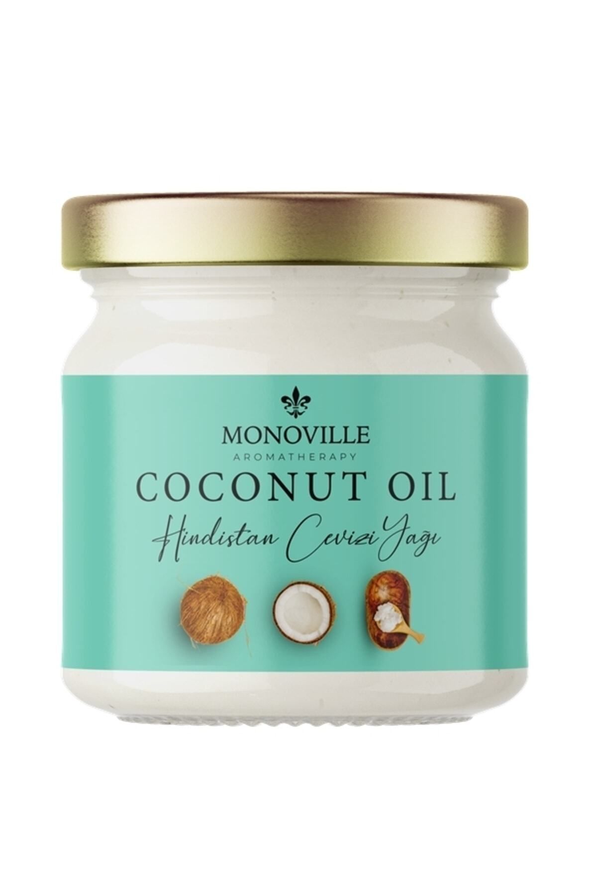 Monoville Hindistan Cevizi Yağı 200 ml Soğuk Sıkım %100 Saf ve Doğal (Coconut Oil)