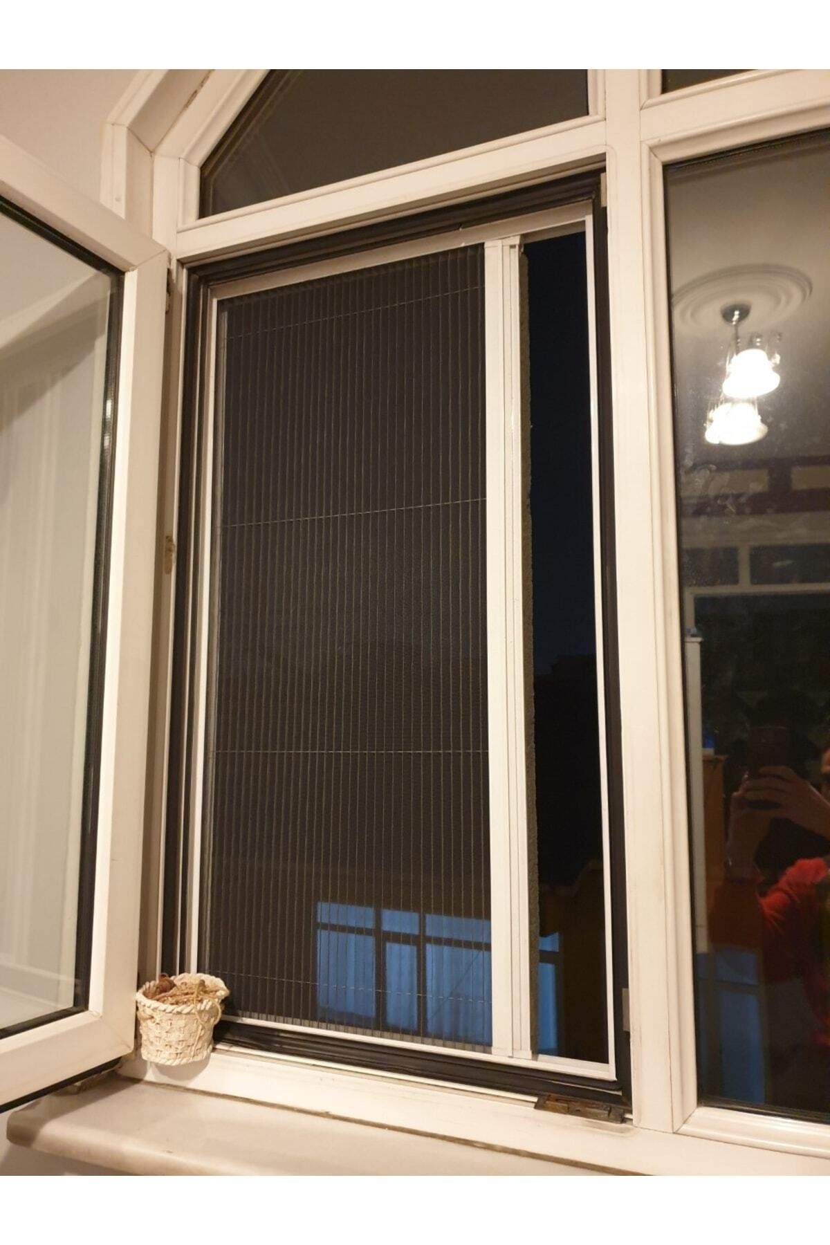 Alücan Ölçüye Göre Pileli, Sürgülü Pencere Sinekliği ( Fiyat En 0- 80 Cm, Boy 60-135 Cm Arası Içindir)