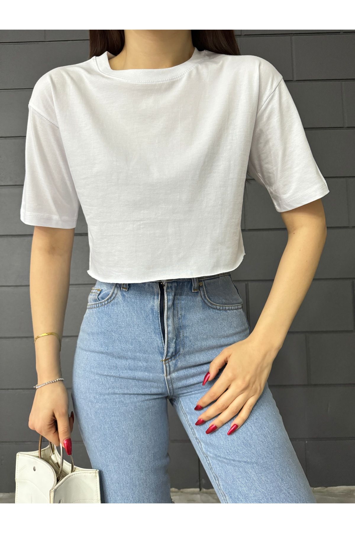 BİKELİFE Kadın Oversize Crop T-Shirt