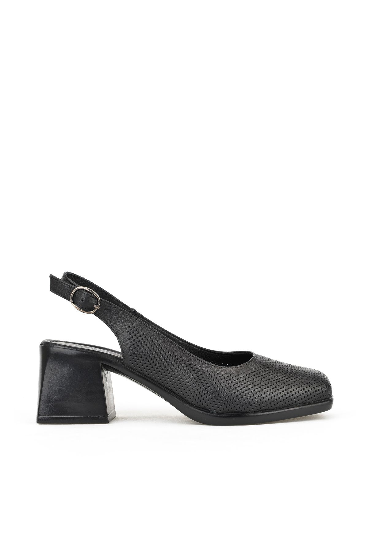 Ziya , Kadın Hakiki Deri Topuklu Sandalet 141992Z19002 Siyah