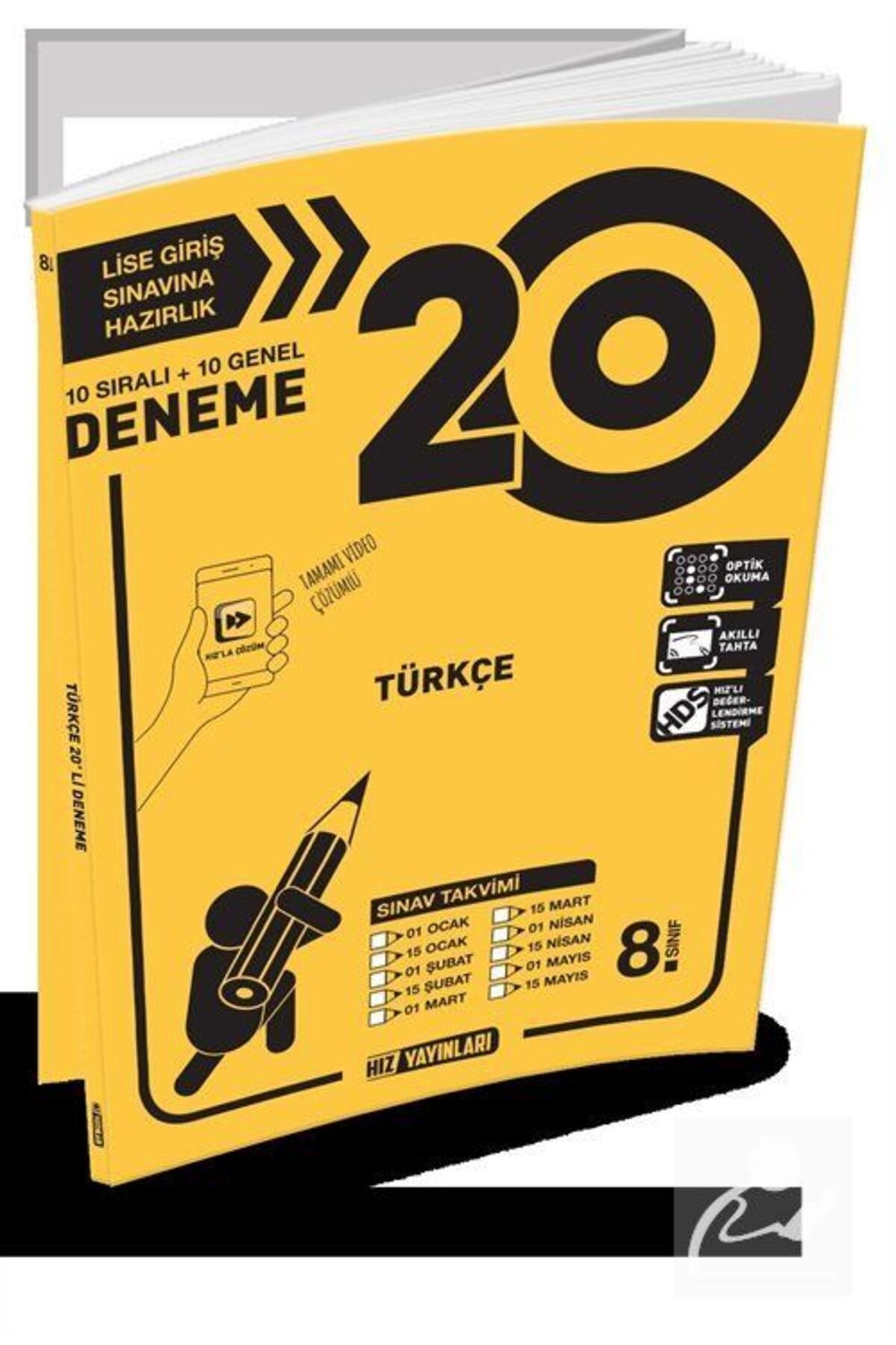 Hız Yayınları 8. Sınıf Lise Giriş Sınavına Hazırlık Türkçe 20 Deneme