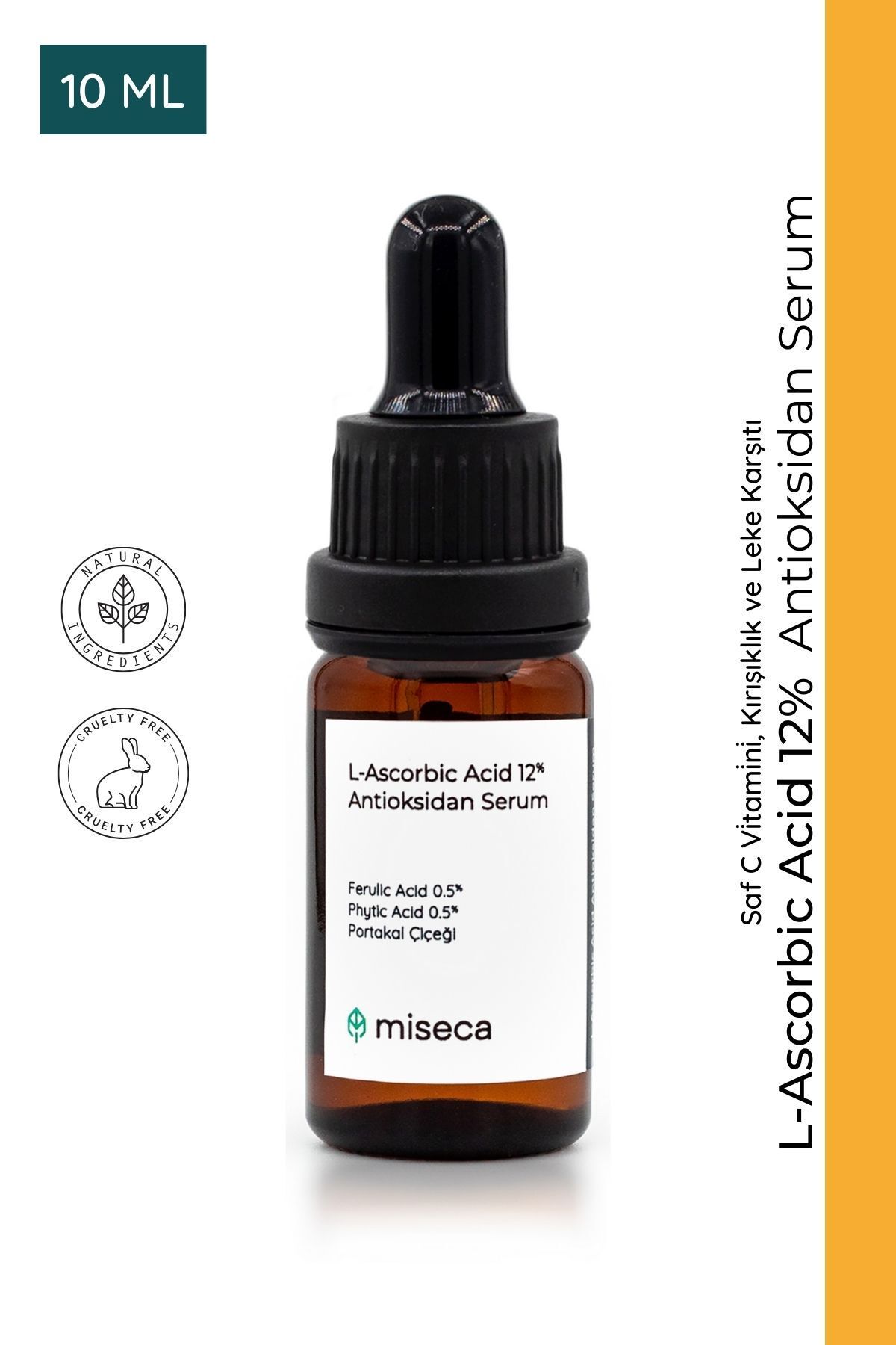 miseca L-ascorbic Acid 12% Antioksidan Serum 10 ml Aydınlatıcı Ve Kırışıklık Karşıtı Saf C Vitamini