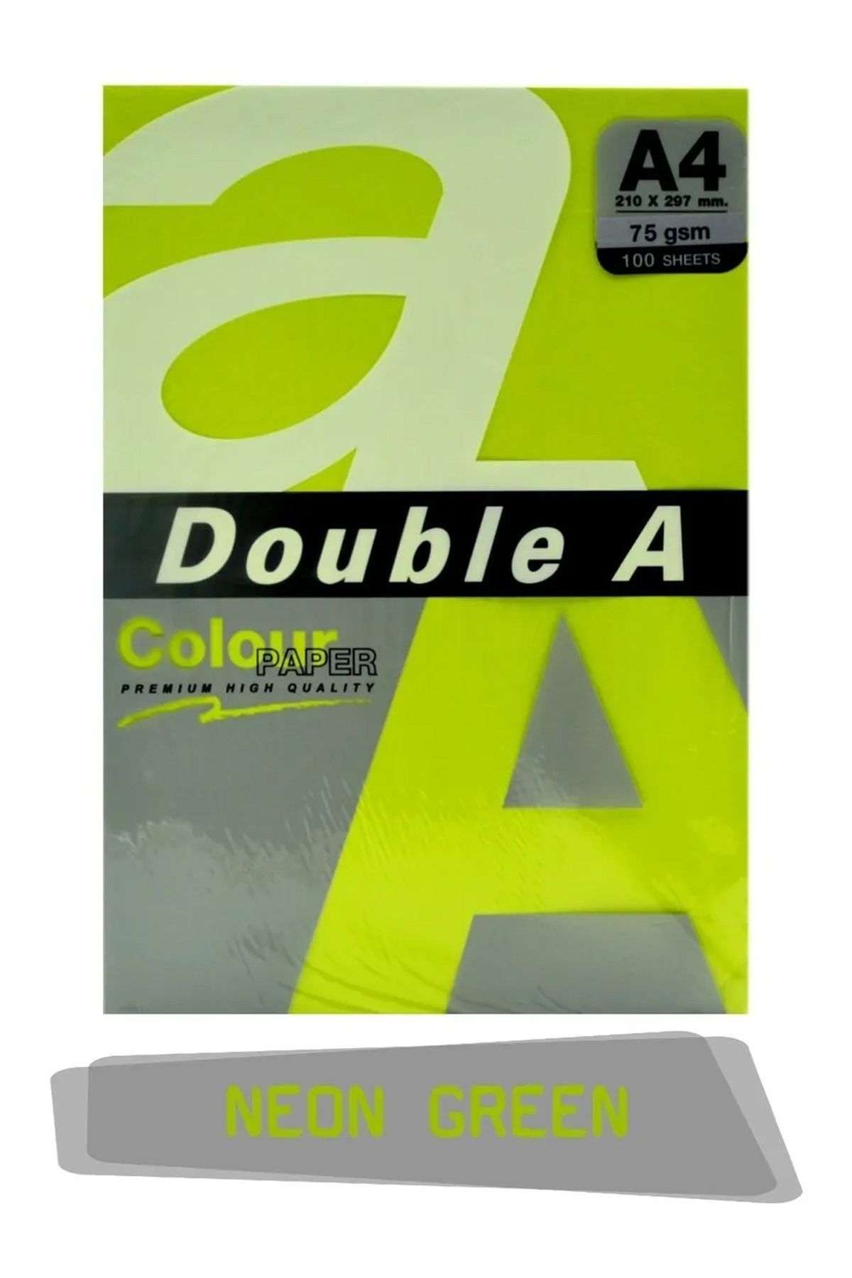 OMNİ PAZARLAMA Double A Renkli Fotokopi Kağıdı 100 Lü A4 75 Gr Neon Green