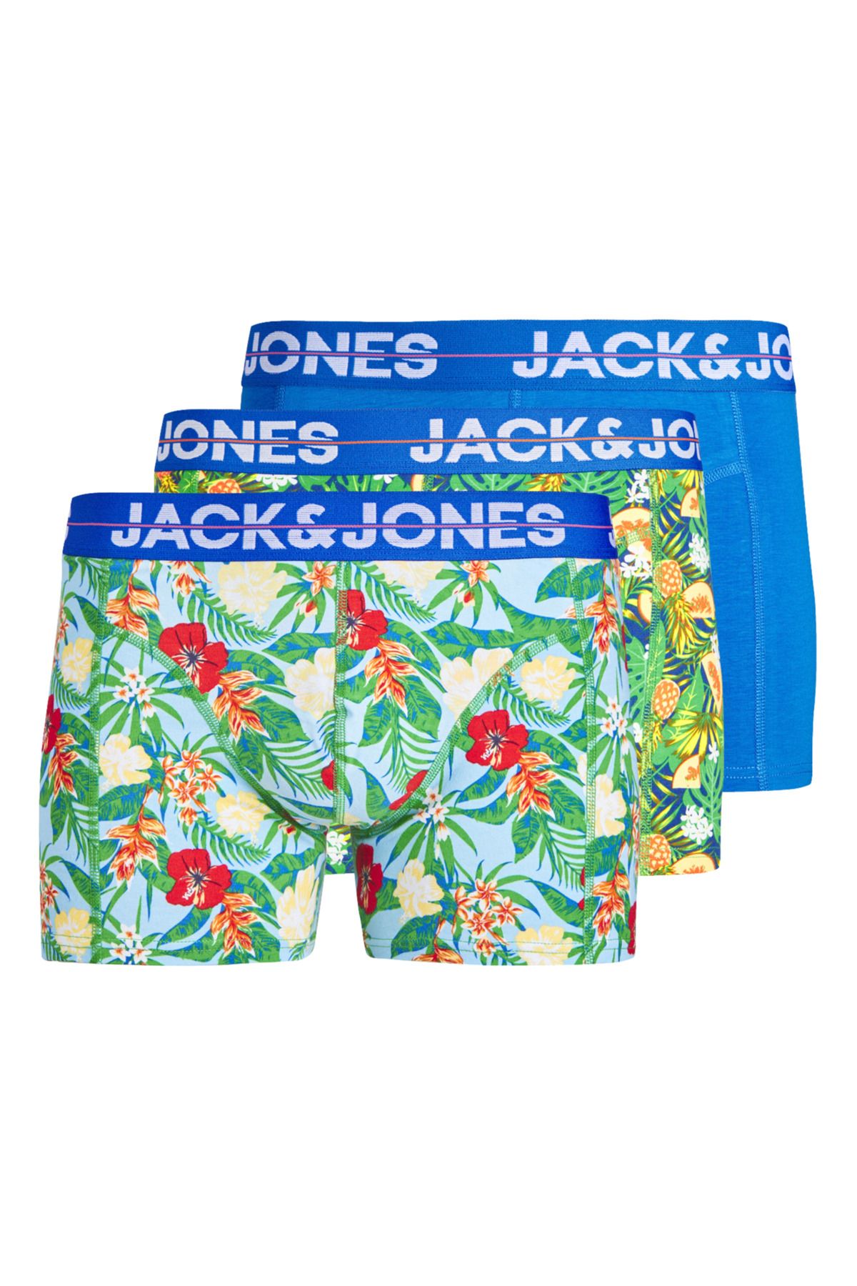 Jack & Jones Büyük Beden Logolu Karışık 3'lü Boxer Paketi - Pineapple