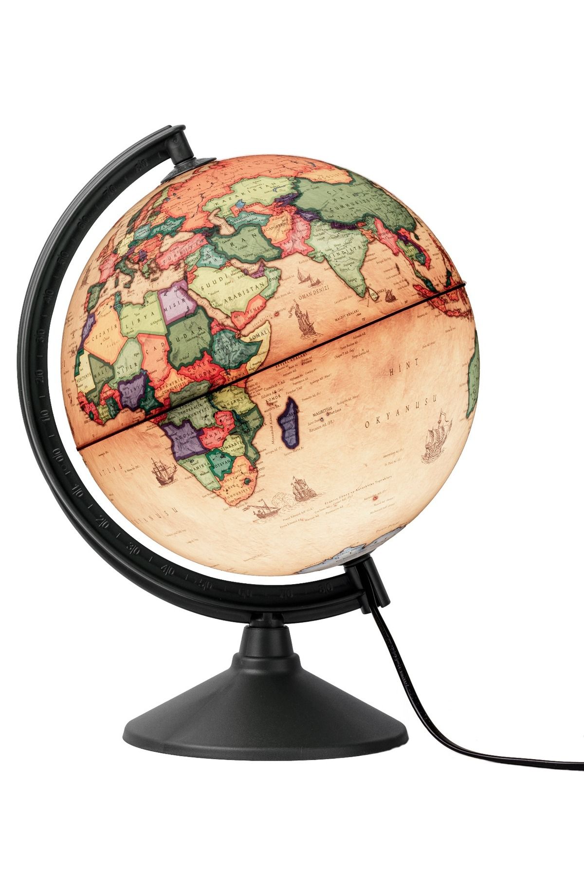 Smartfox Gürbüz 30 Cm Işıklı Antik Küre - Dünya Küresi