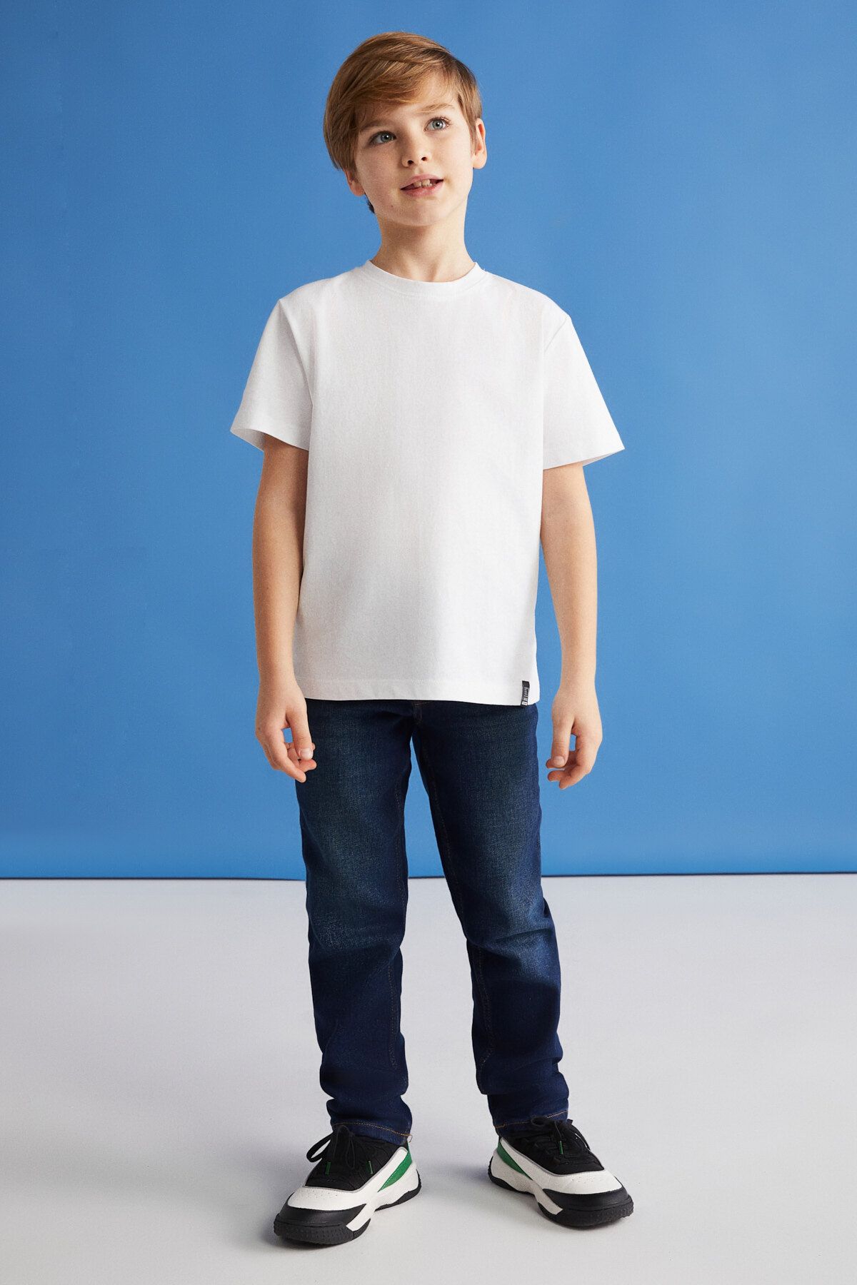 GRIMELANGE LORENZ-00% pamuk kısa kollu erkek çocuk Beyaz T-Shirt
