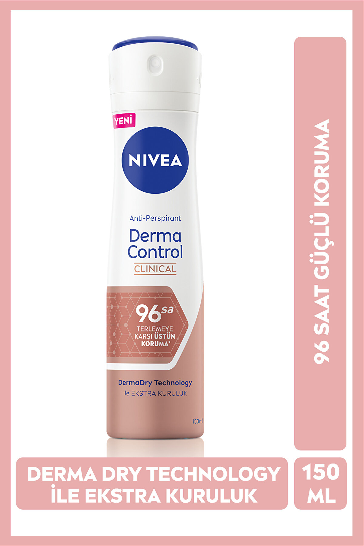Nivea Kadın Sprey Deodorant Derma Control Clinical 150ml, C Vitamini ile Koltuk Altı Kararma Karşıtı