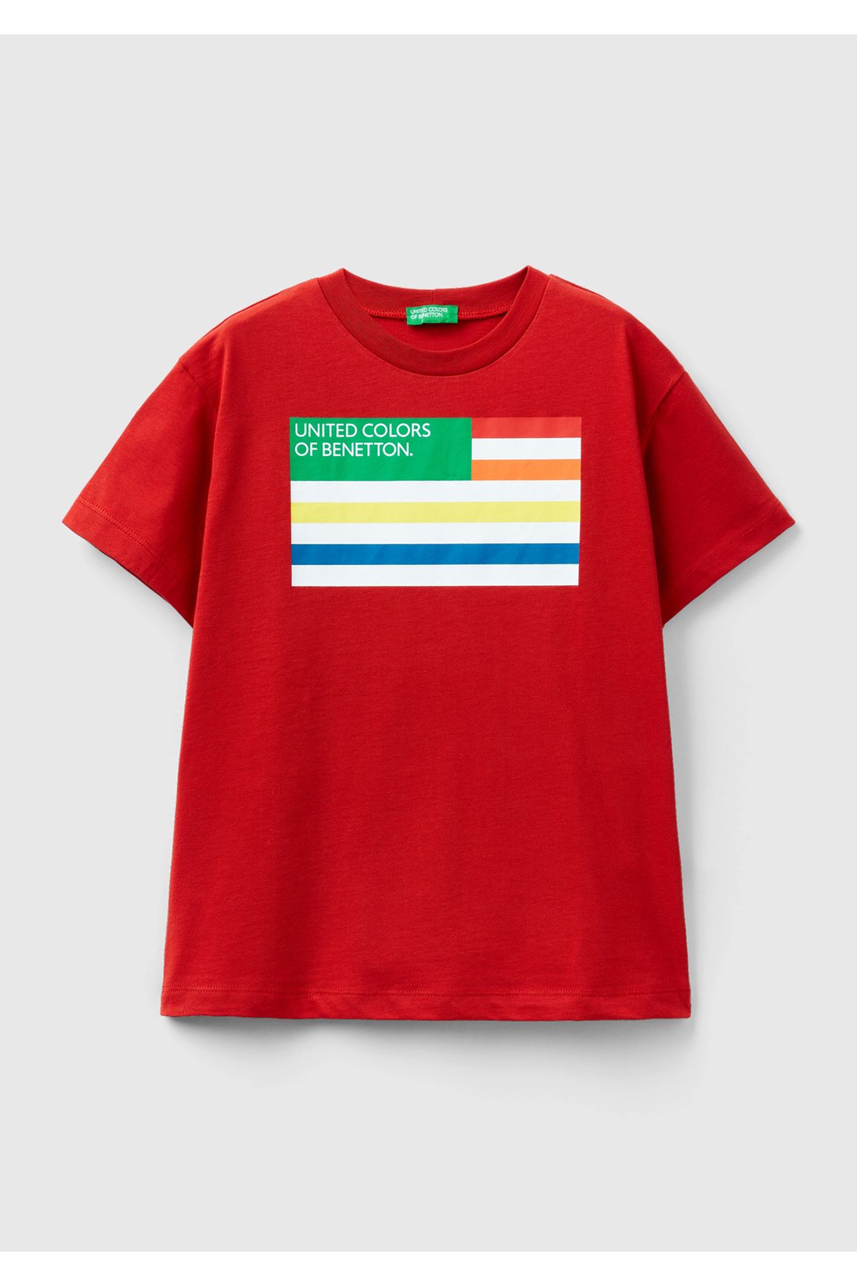 United Colors of Benetton Erkek Çocuk Kırmızı Benetton Logolu T-Shirt