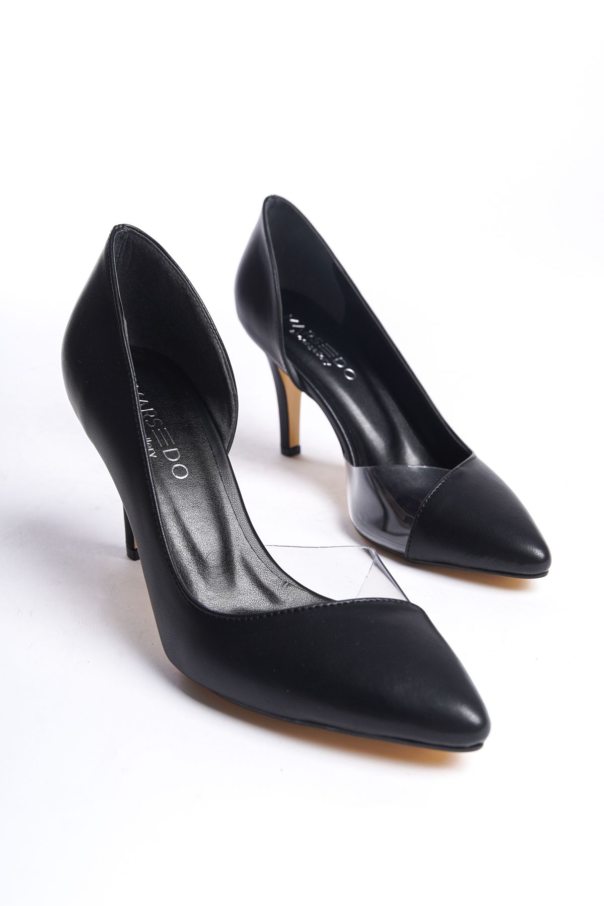 MARSEDO Ella Kadın Asimetrik Yanı Açık Stiletto Sivri Burun Topuklu Günlük Ayakkabı
