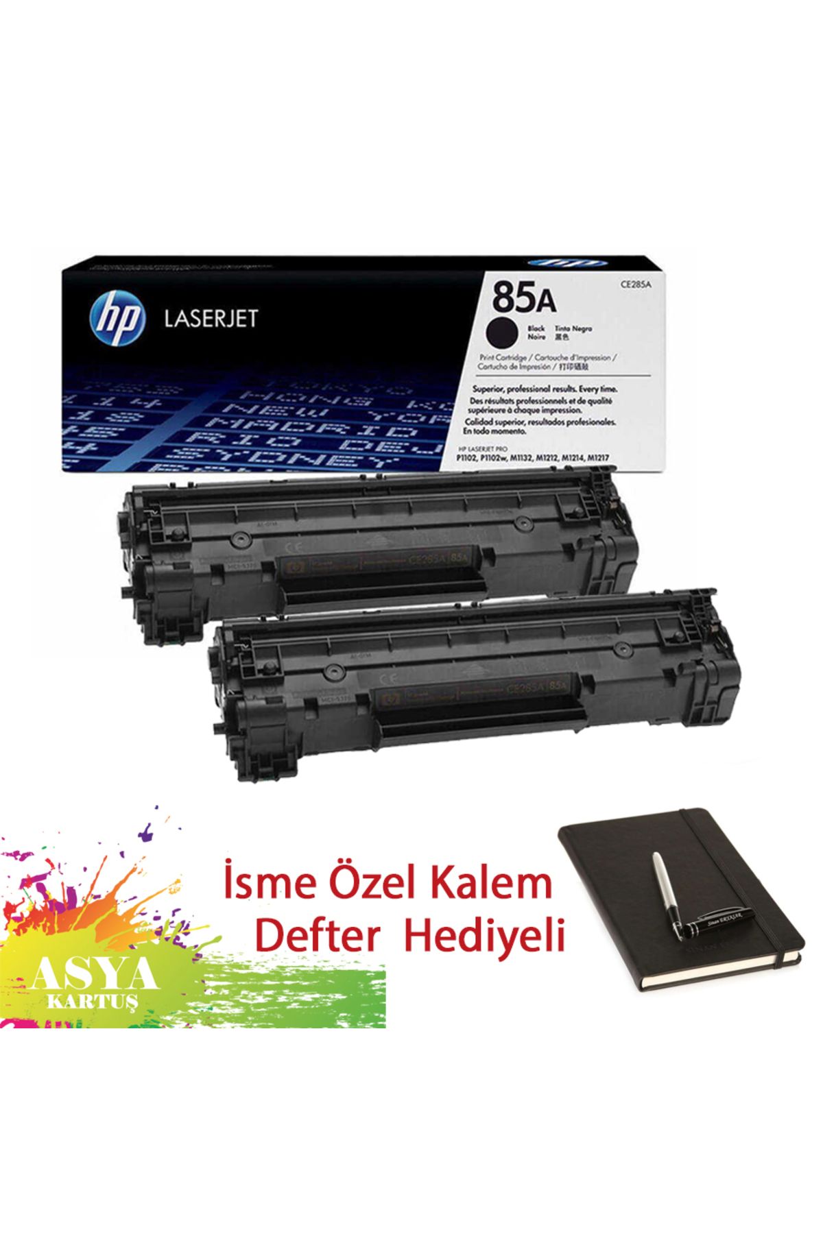 HP Laserjet Pro P1102w Uyumlu, Hp 85A (CE285A) 1600 Sayfa Baskı Kapasiteli 2'li Orijinal Toner