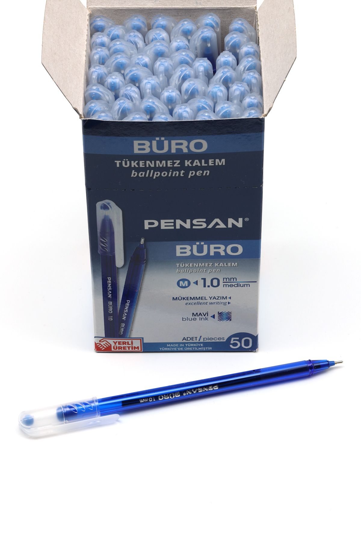 Pensan Büro Tükenmez Kalem Mavi 1 Mm 50'li Paket