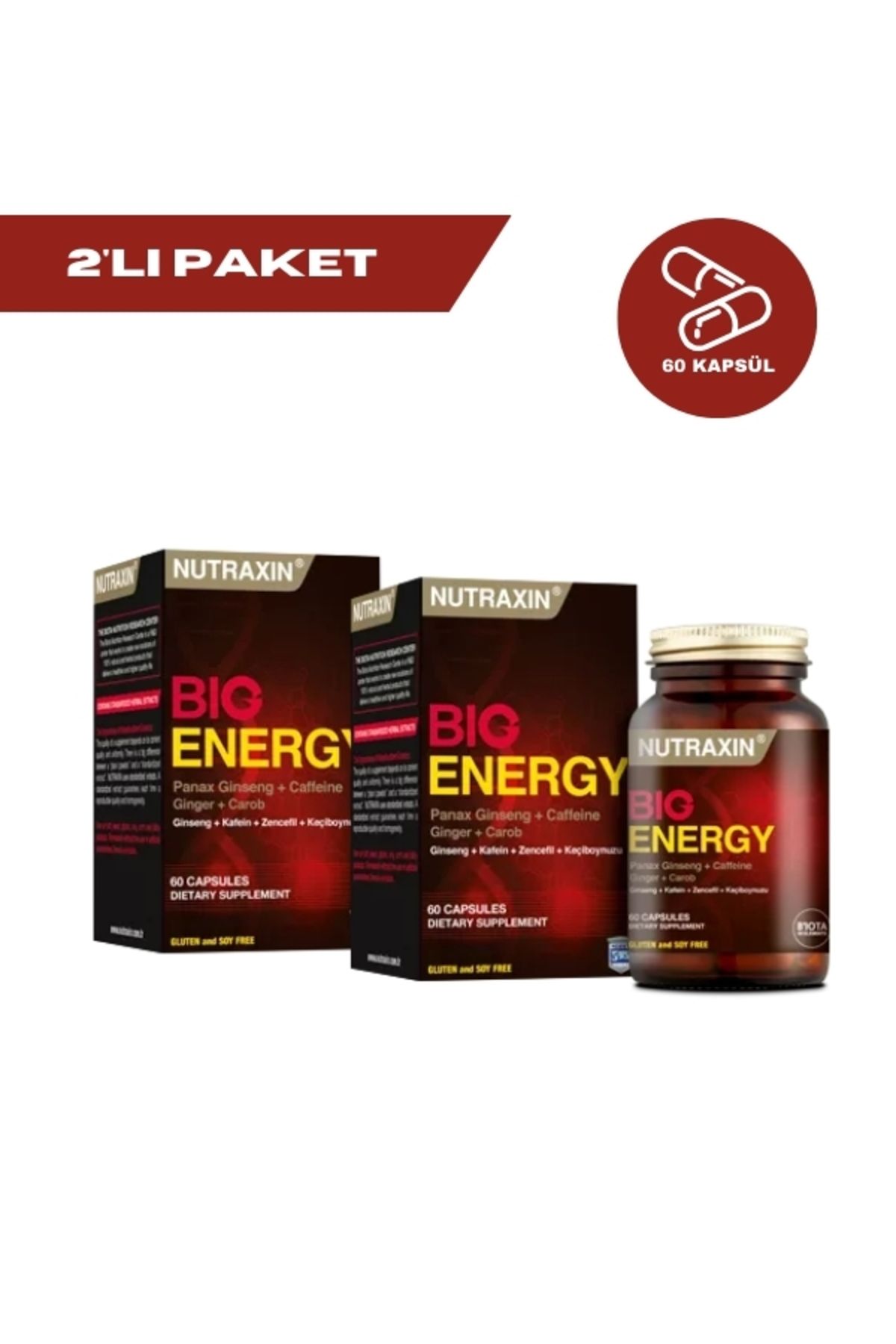 Nutraxin Big Energy 60 Kapsül | 2'li Paket