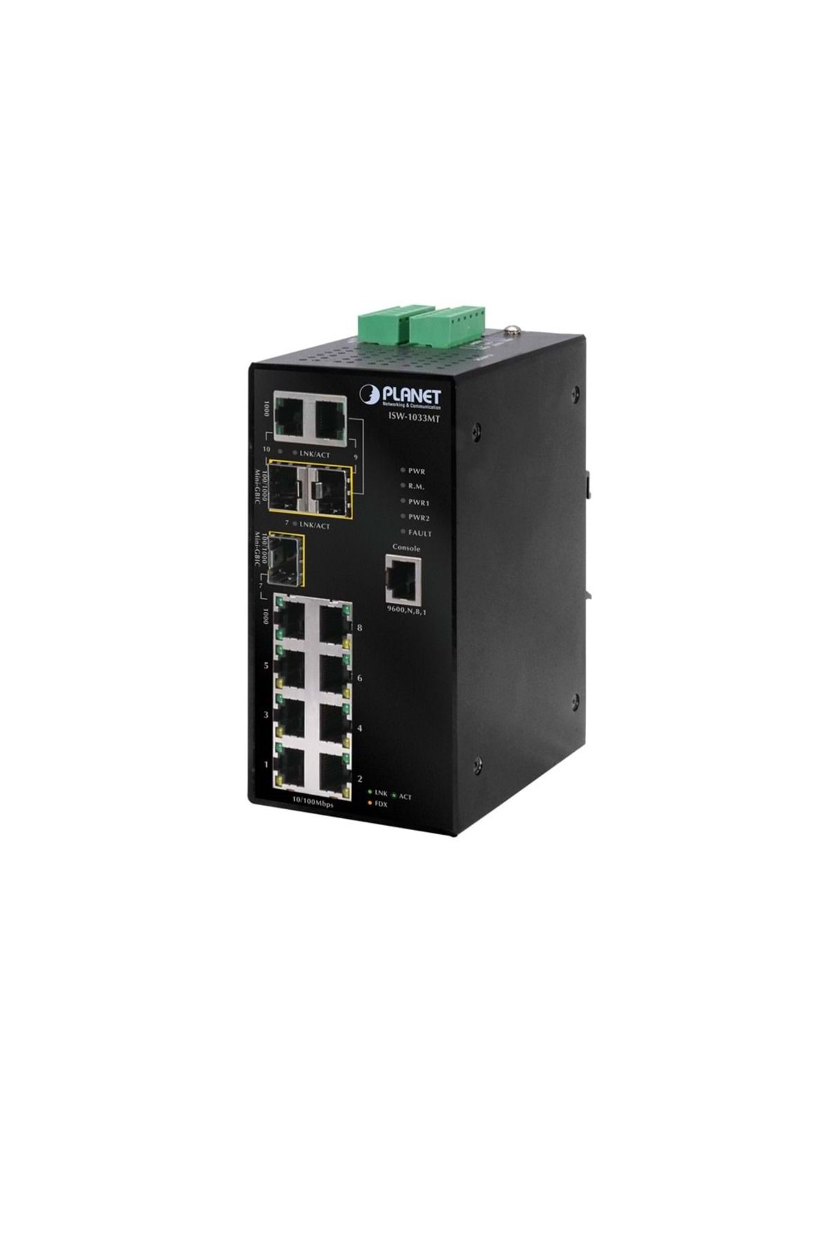 Planet IP30  SNMP 7-Port/TP + 3-Port Gigabit Combo Industrial Ethernet Switch (-40 to 75 degree C)